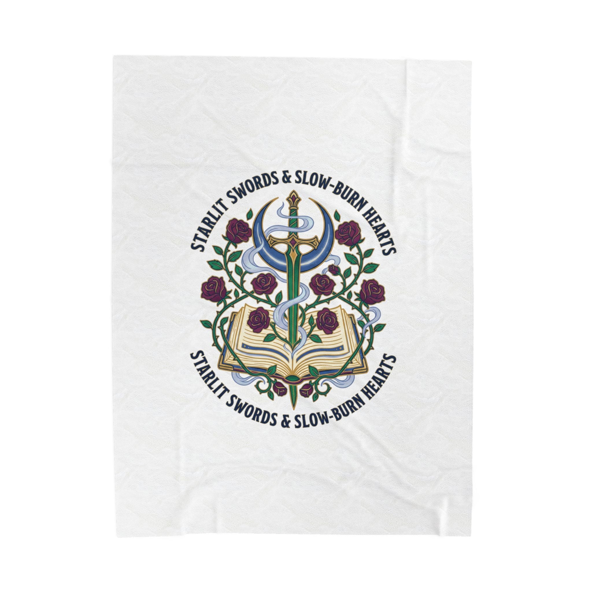Starlit Swords & Slow-Burn Hearts Velveteen Plush Blanket | Romantasy, Book Lover