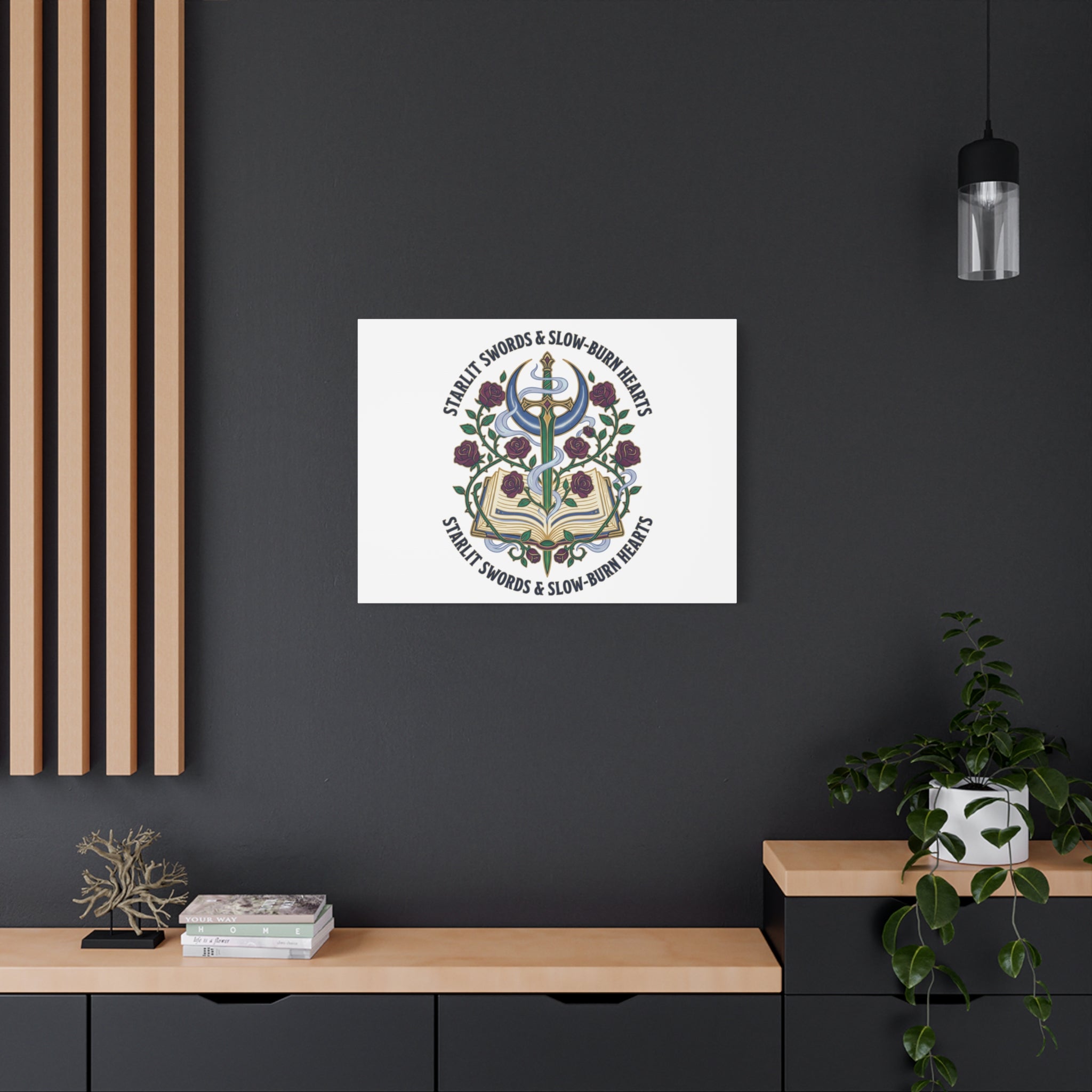 Starlit Swords & Slow‑Burn Hearts Canvas | Romantasy, Book Lover Art