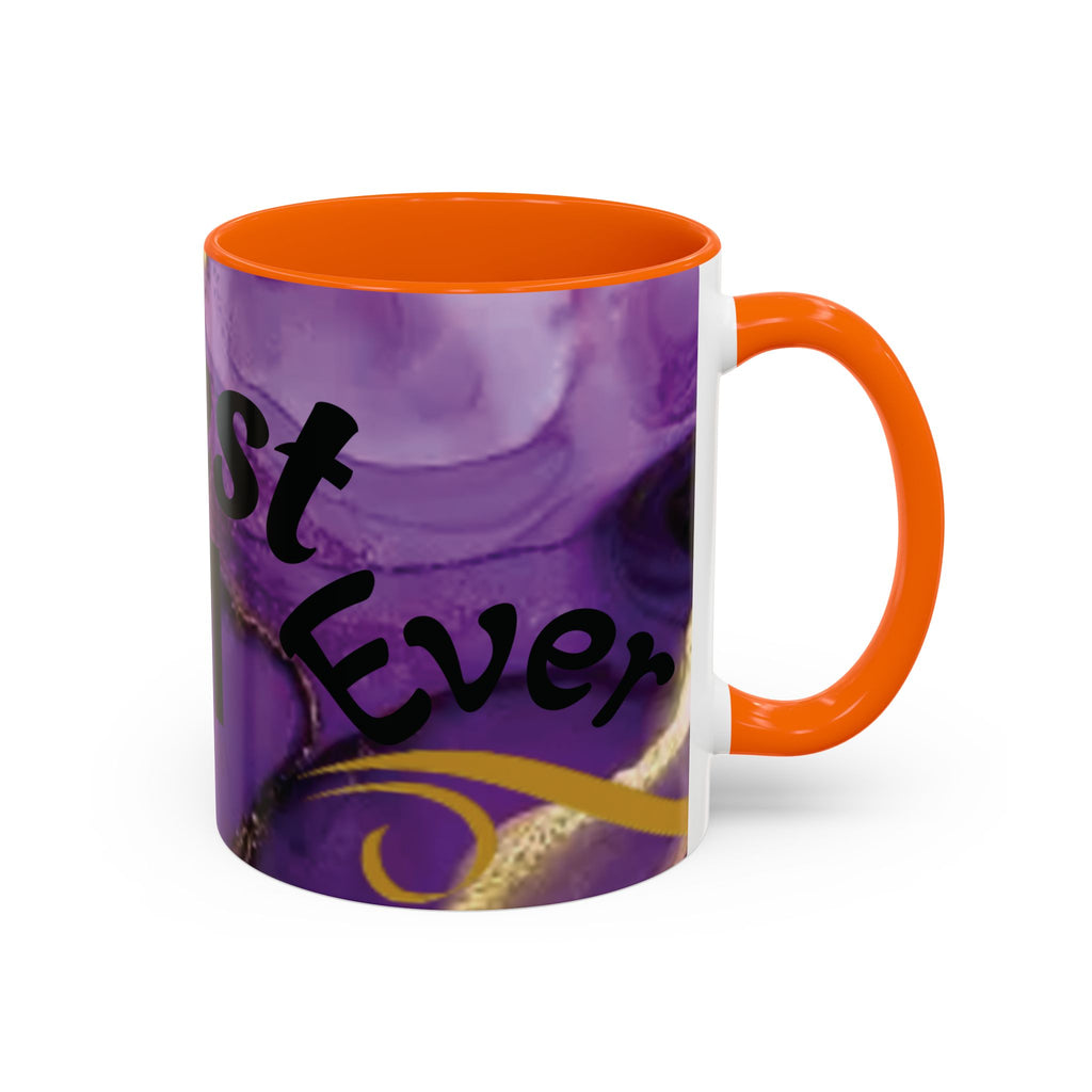 Best Mom Ever Accent Coffee Mug — Purple Floral Mother’s Day Gift (11/15oz)