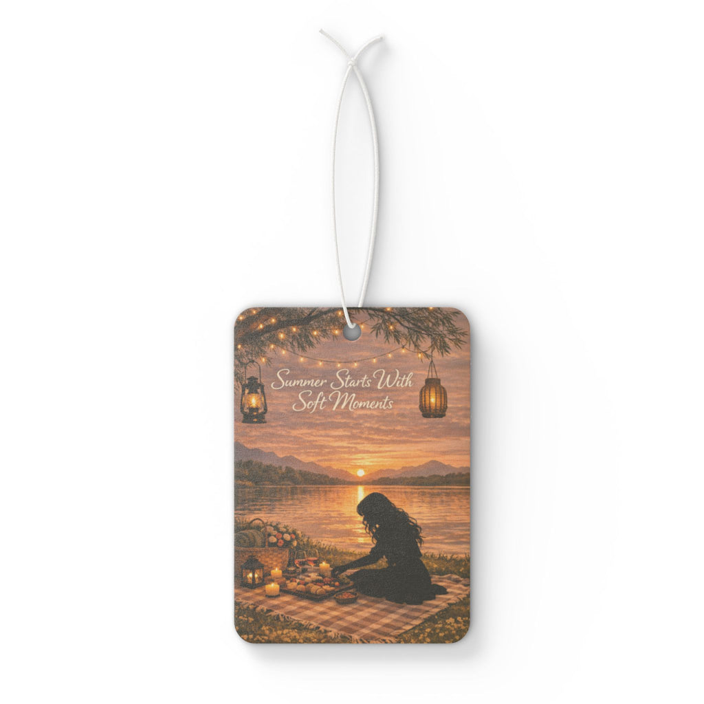 Car Air Freshener — Sunset Picnic Silhouette (Summer Sparks Wild Sweet Moments)
