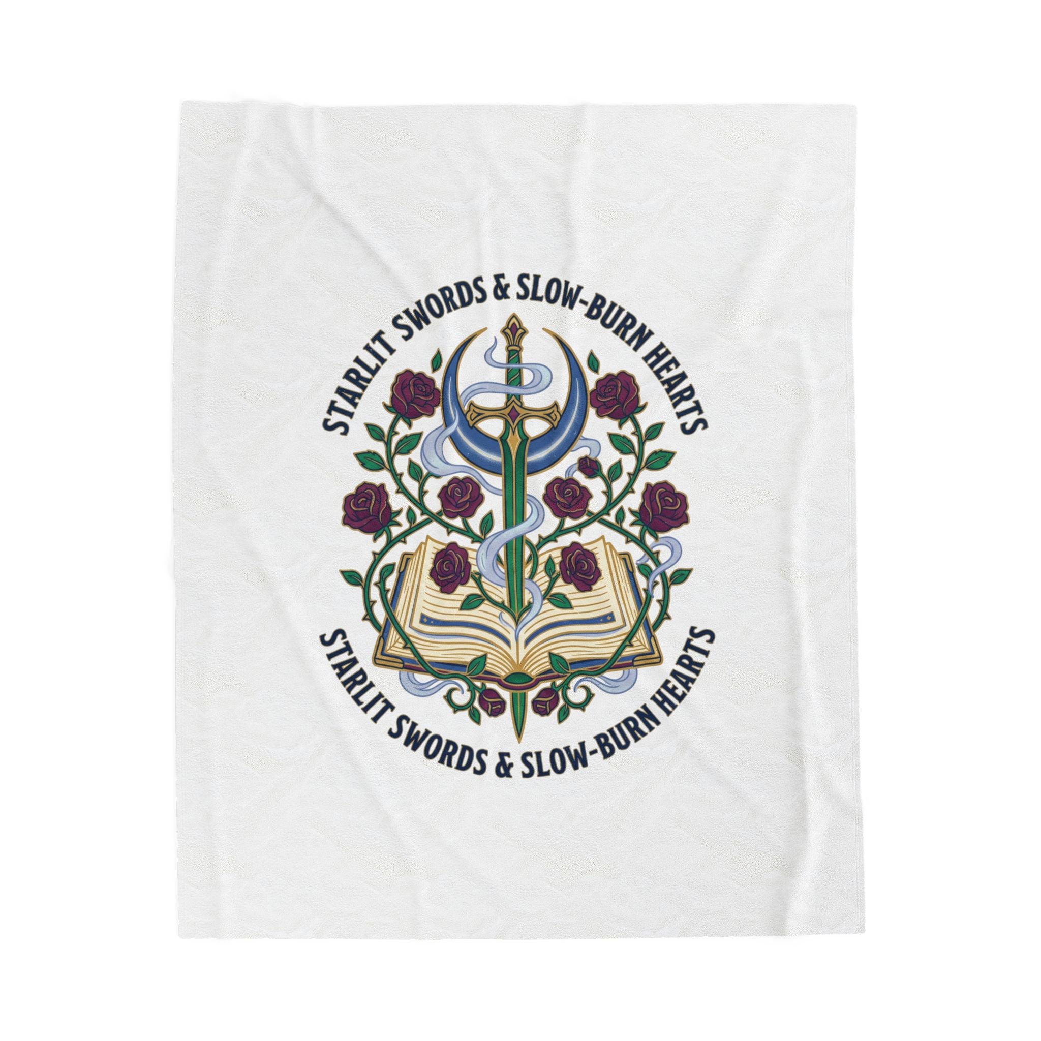 Starlit Swords & Slow-Burn Hearts Velveteen Plush Blanket | Romantasy, Book Lover