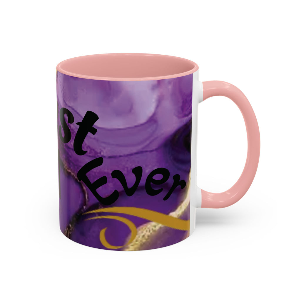 Best Mom Ever Accent Coffee Mug — Purple Floral Mother’s Day Gift (11/15oz)
