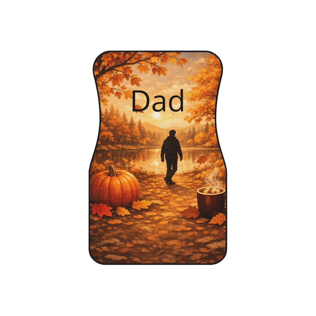 Personalized Family Car Floor Mats (Set of 4) — Custom Names: Dad, Mom, Sister, Brother — Seasonal Scenic Designs