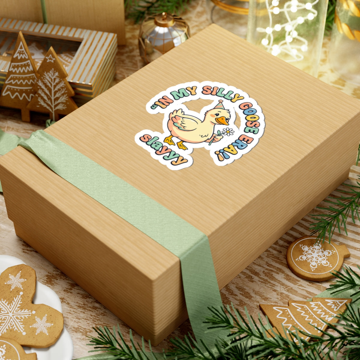 Silly Goose Cute Meme Sticker | wholesome goose, pastel vintage