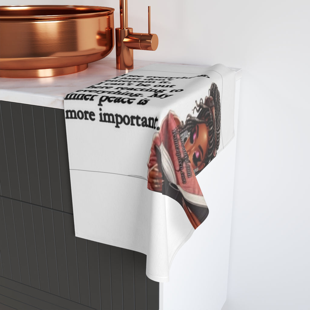 Hand Towel — "My Inner Peace" Inspirational Black Woman Design