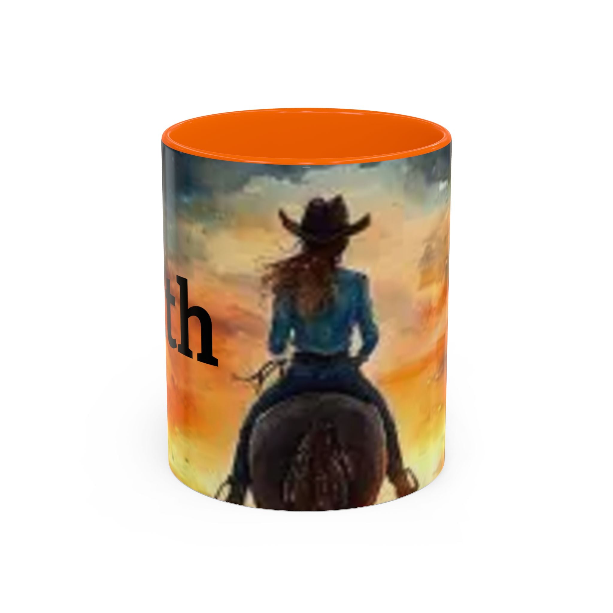 Cowgirl Sunset Coffee Mug — Horseback Rider Accent Mug (11/15 oz)