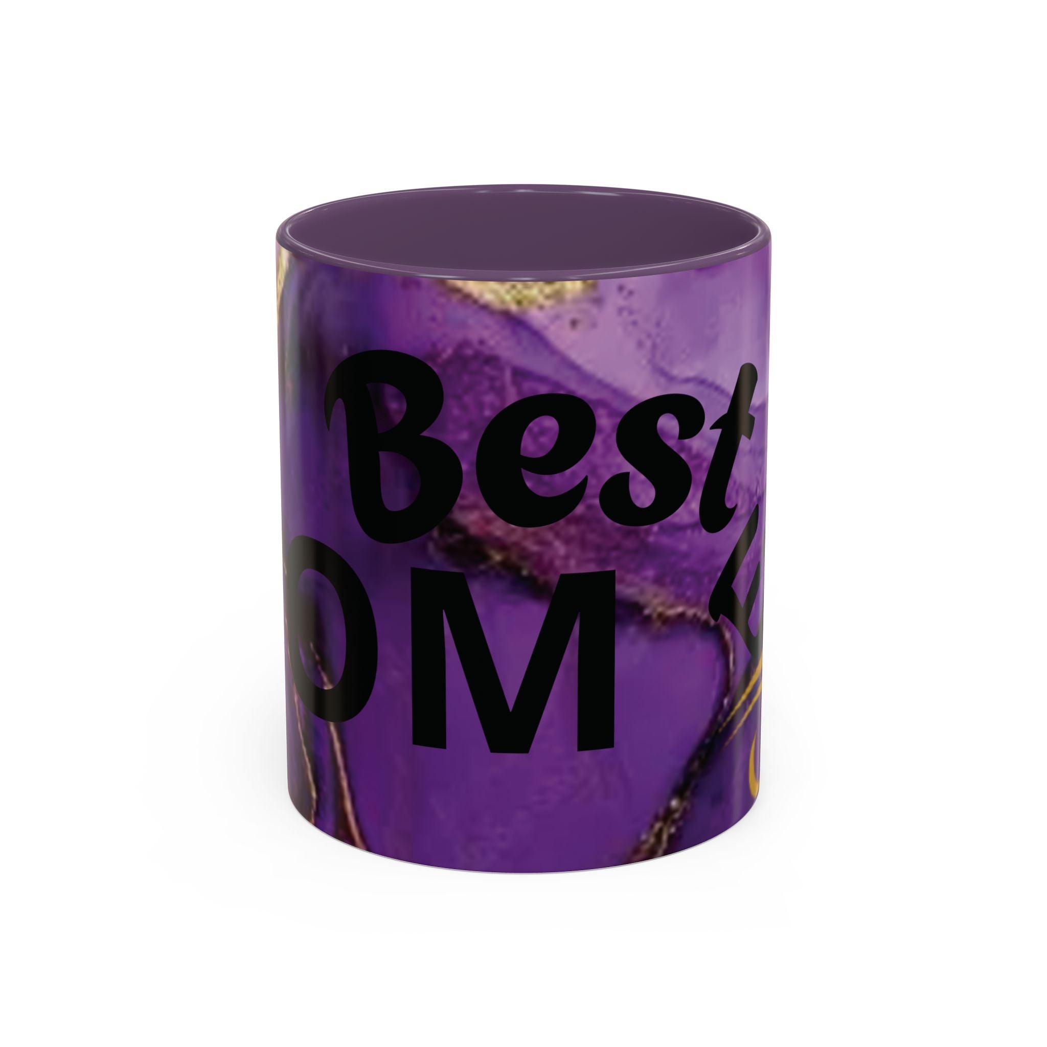 Best Mom Ever Accent Coffee Mug — Purple Floral Mother’s Day Gift (11/15oz)