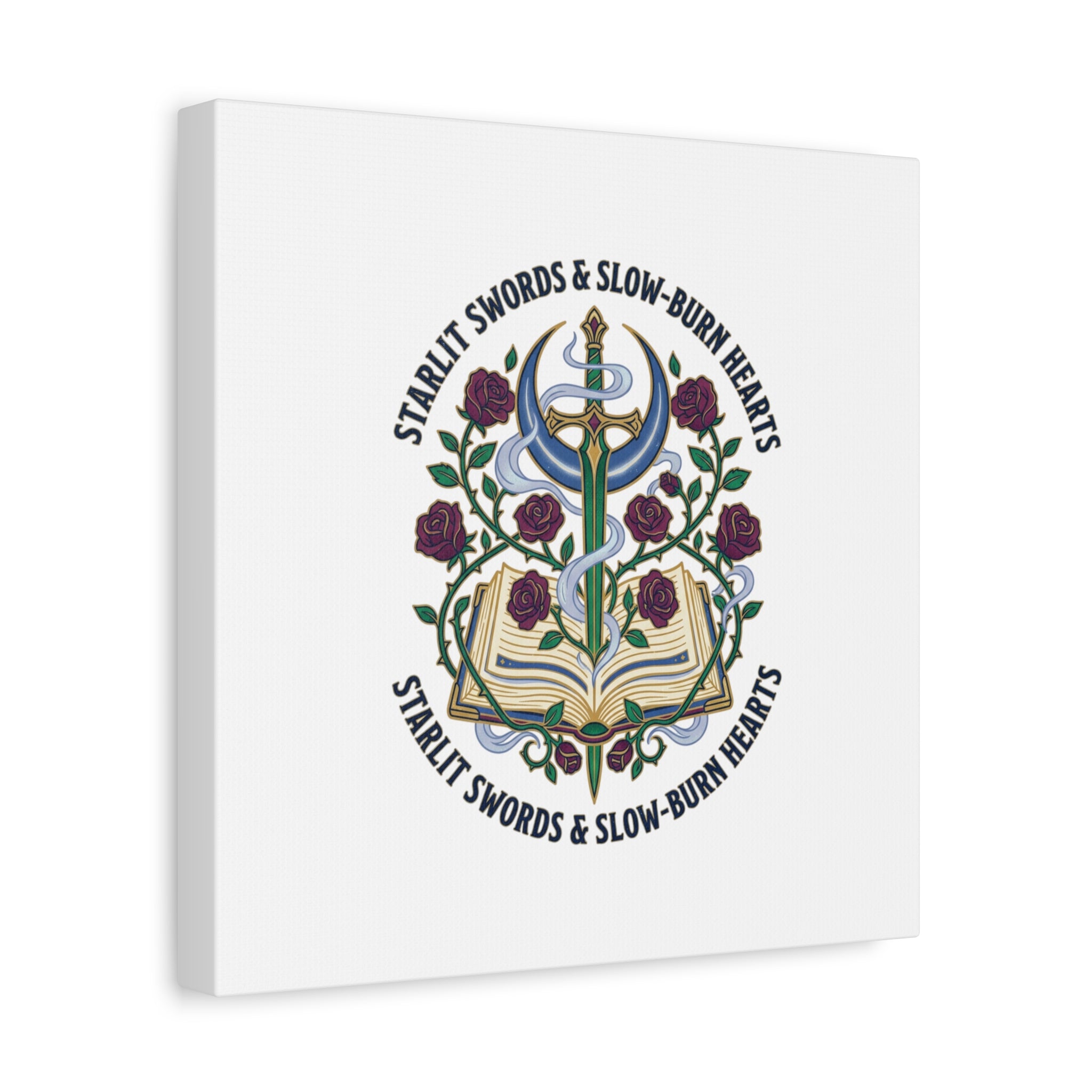Starlit Swords & Slow‑Burn Hearts Canvas | Romantasy, Book Lover Art
