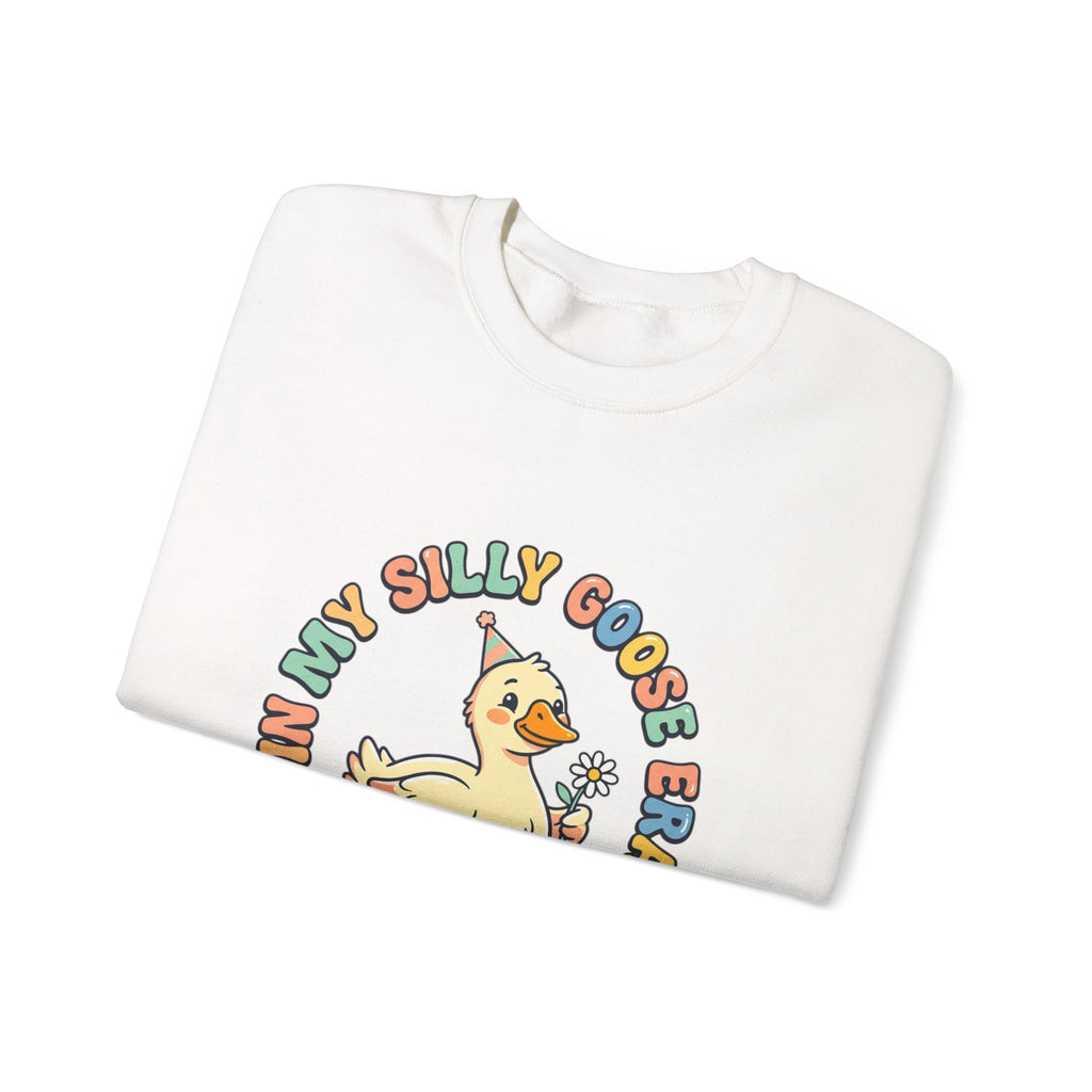 silly goose, vintage duckling crewneck Sweatshirt | wholesome meme, cute animal pun