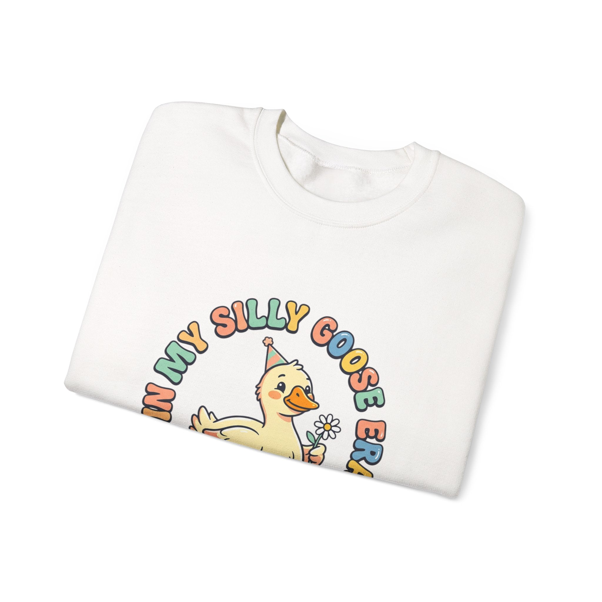 silly goose, vintage duckling crewneck Sweatshirt | wholesome meme, cute animal pun
