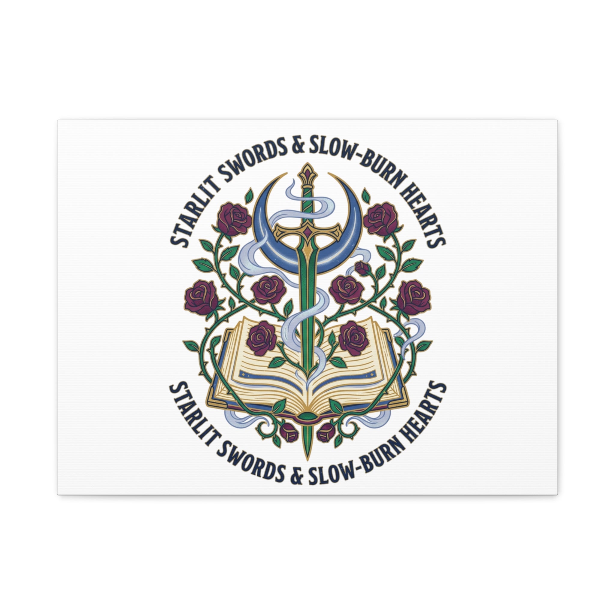 Starlit Swords & Slow‑Burn Hearts Canvas | Romantasy, Book Lover Art