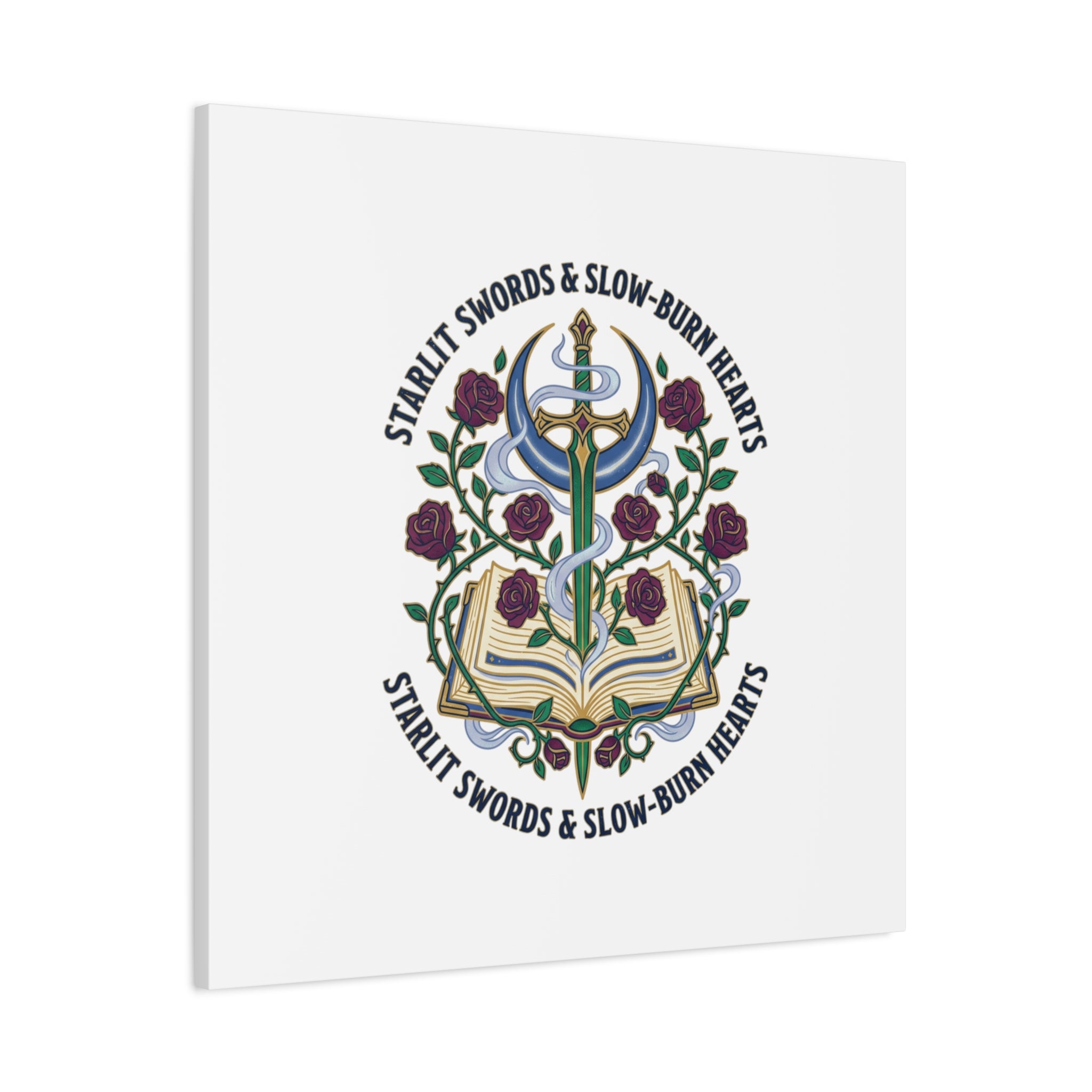Starlit Swords & Slow‑Burn Hearts Canvas | Romantasy, Book Lover Art