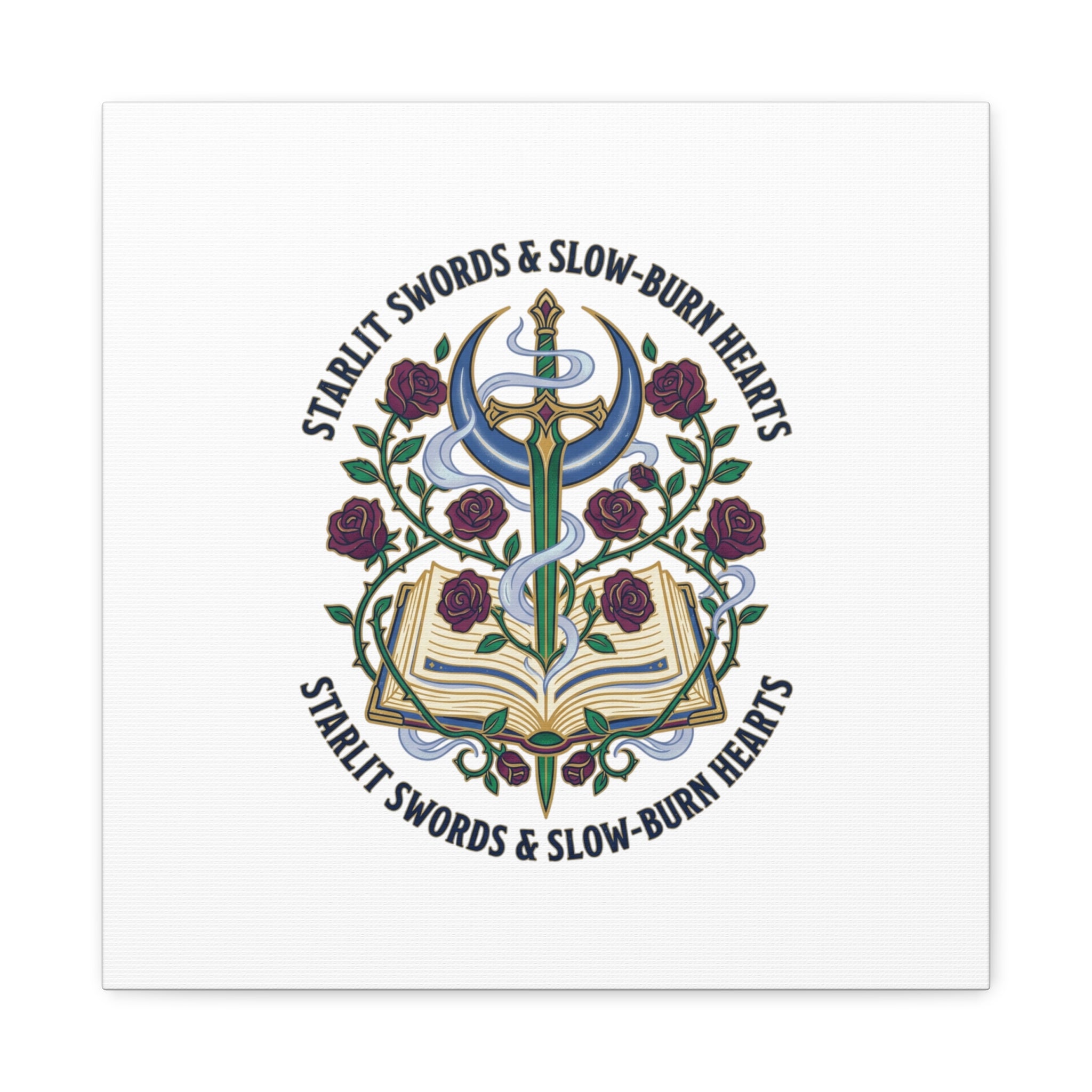 Starlit Swords & Slow‑Burn Hearts Canvas | Romantasy, Book Lover Art