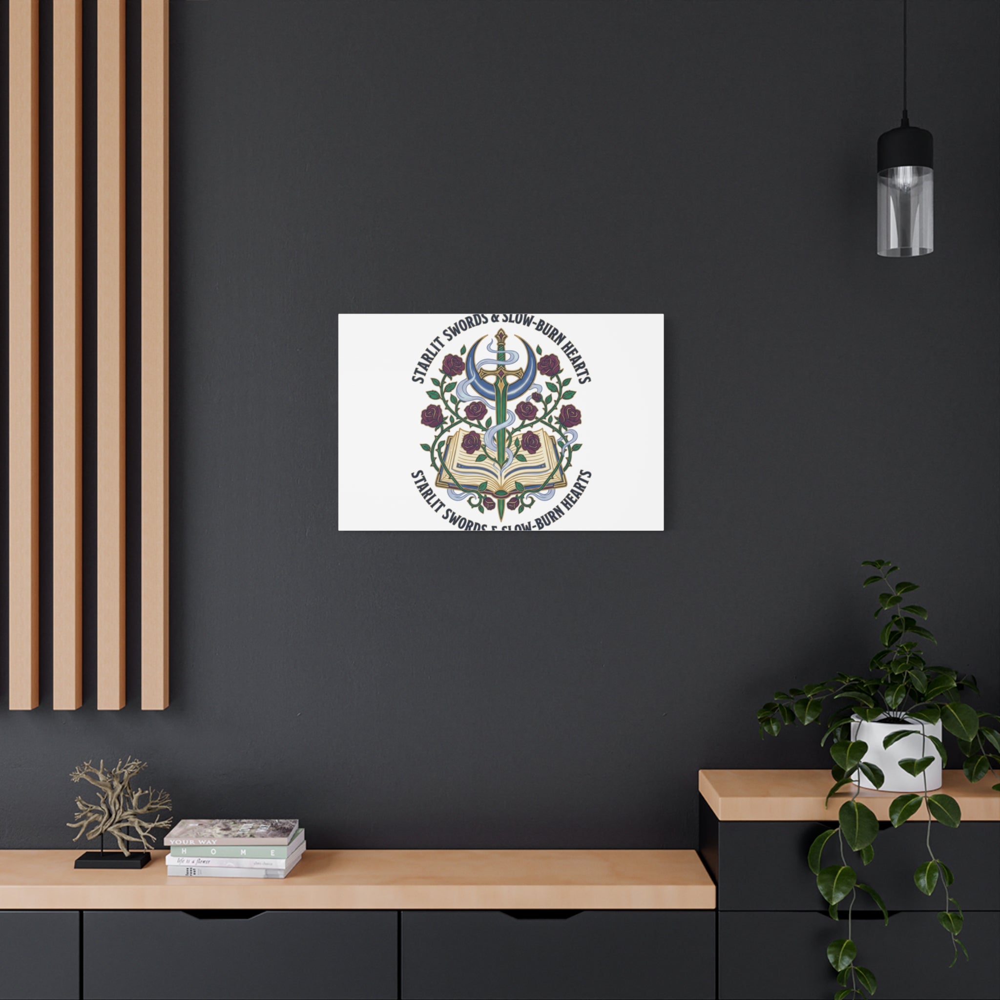Starlit Swords & Slow‑Burn Hearts Canvas | Romantasy, Book Lover Art