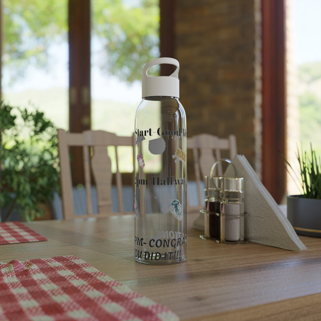 Motivational Sky Water Bottle — 'You Can Do This' Progress Time-Marker Bottle 21.9 oz