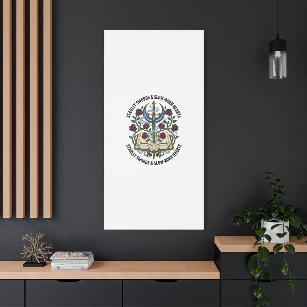 Starlit Swords & Slow‑Burn Hearts Canvas | Romantasy, Book Lover Art