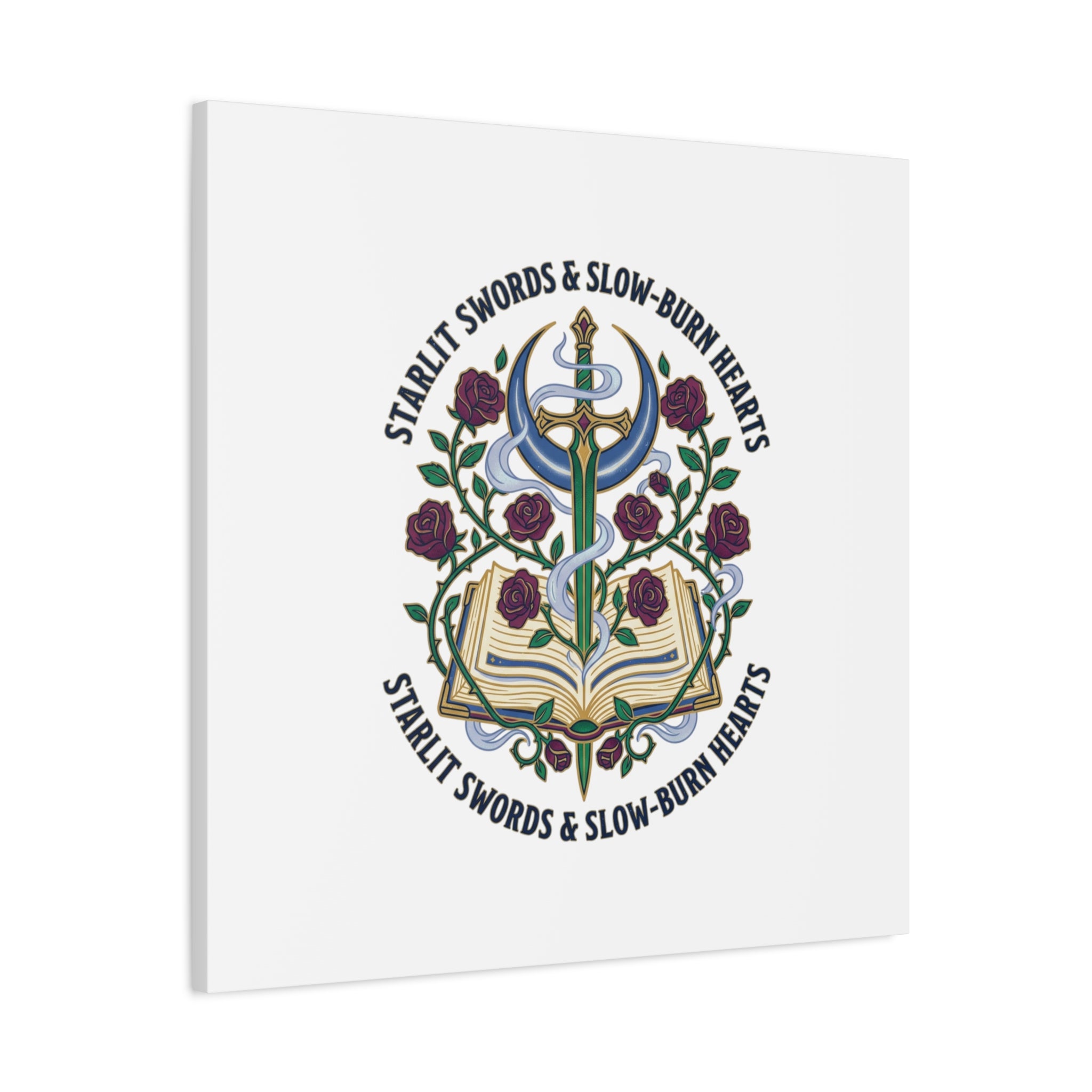 Starlit Swords & Slow‑Burn Hearts Canvas | Romantasy, Book Lover Art
