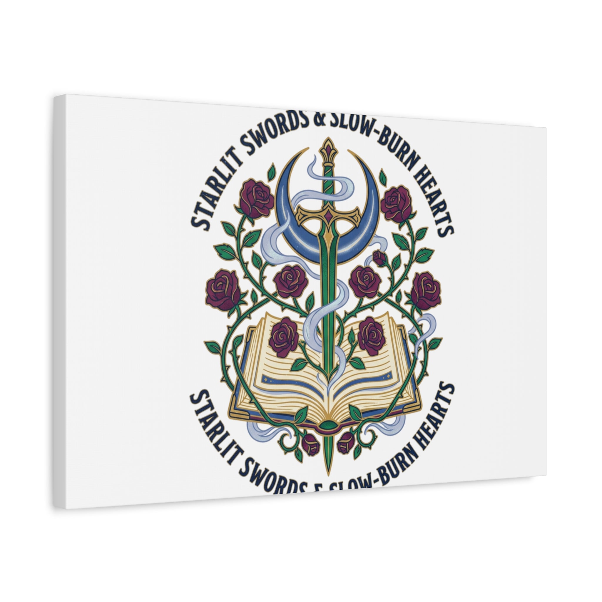 Starlit Swords & Slow‑Burn Hearts Canvas | Romantasy, Book Lover Art
