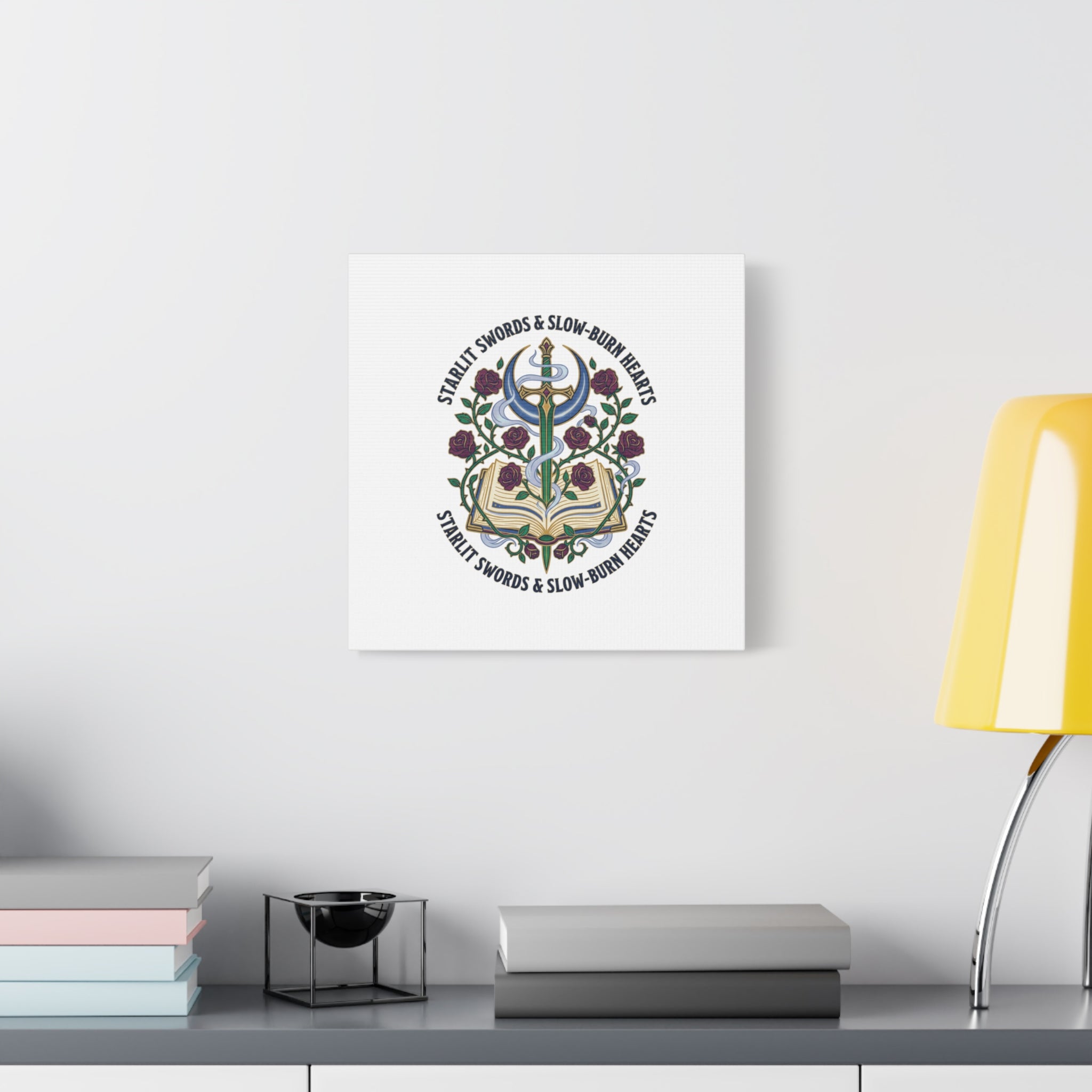 Starlit Swords & Slow‑Burn Hearts Canvas | Romantasy, Book Lover Art