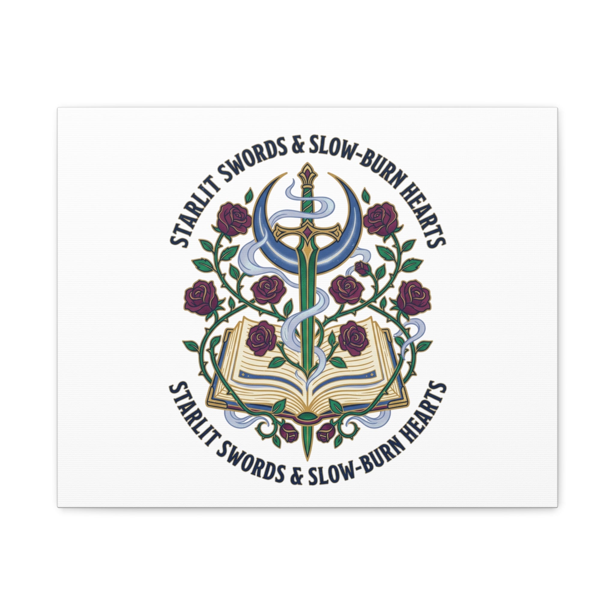 Starlit Swords & Slow‑Burn Hearts Canvas | Romantasy, Book Lover Art