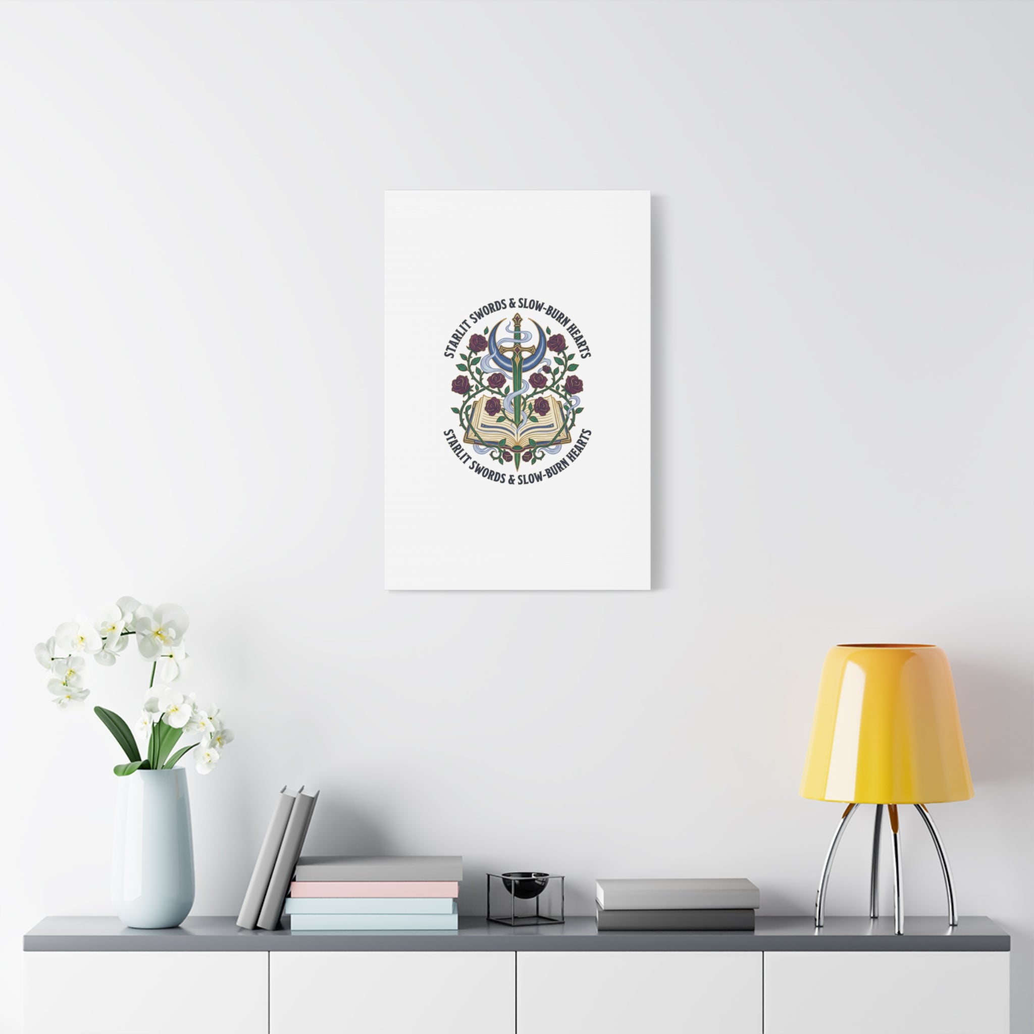 Starlit Swords & Slow‑Burn Hearts Canvas | Romantasy, Book Lover Art