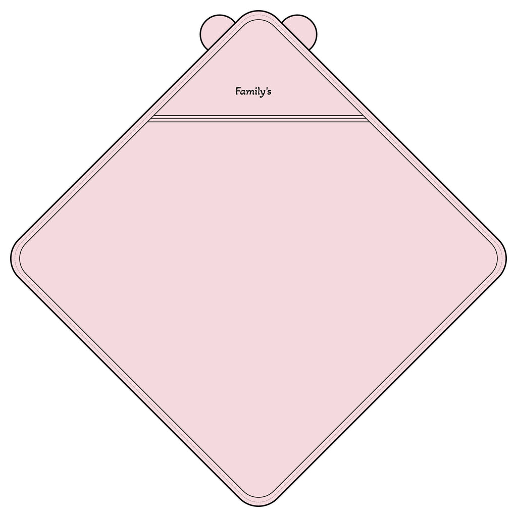 Embroidered Terry Hooded Towel with Bear Ears — Personalized Baby Bath Wrap