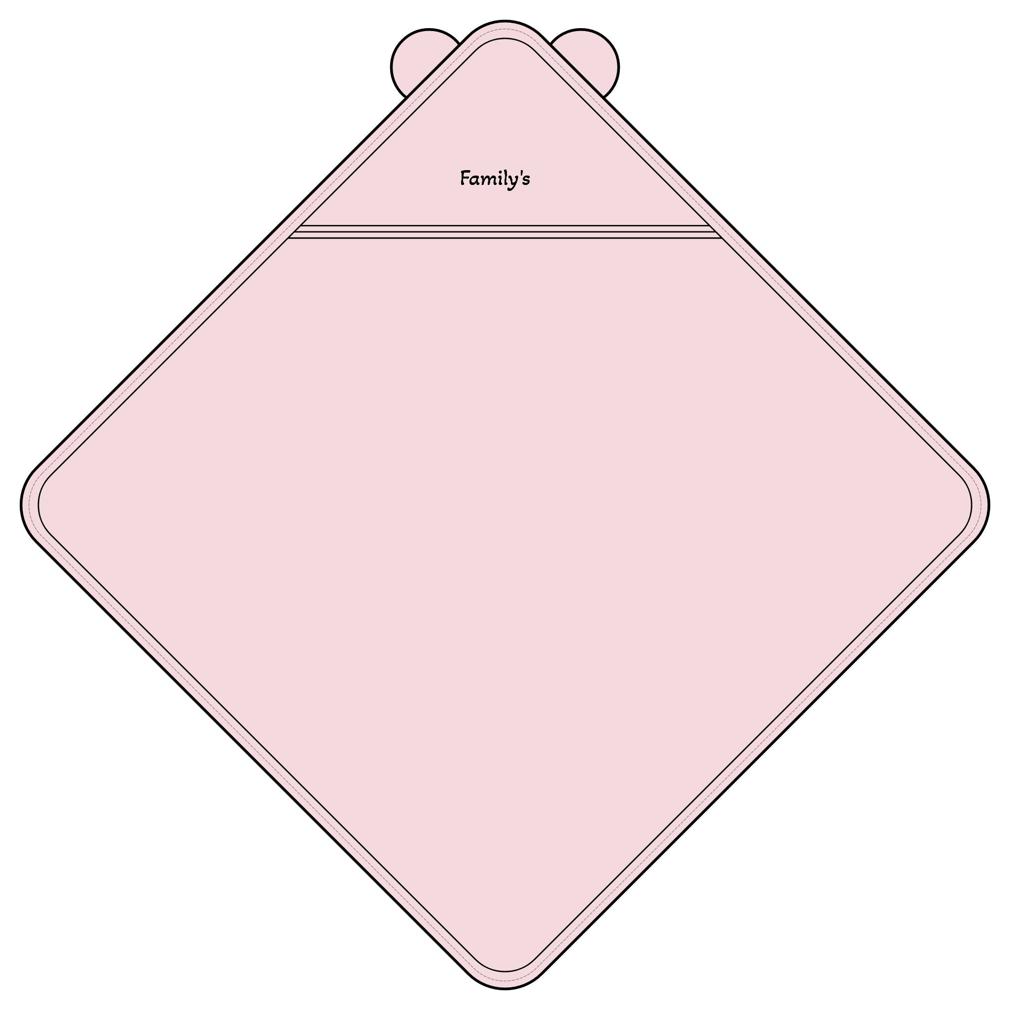 Embroidered Terry Hooded Towel with Bear Ears — Personalized Baby Bath Wrap