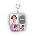 Custom Mini Plush Keychain — Pink Afro Girl Collage "Angel" Design