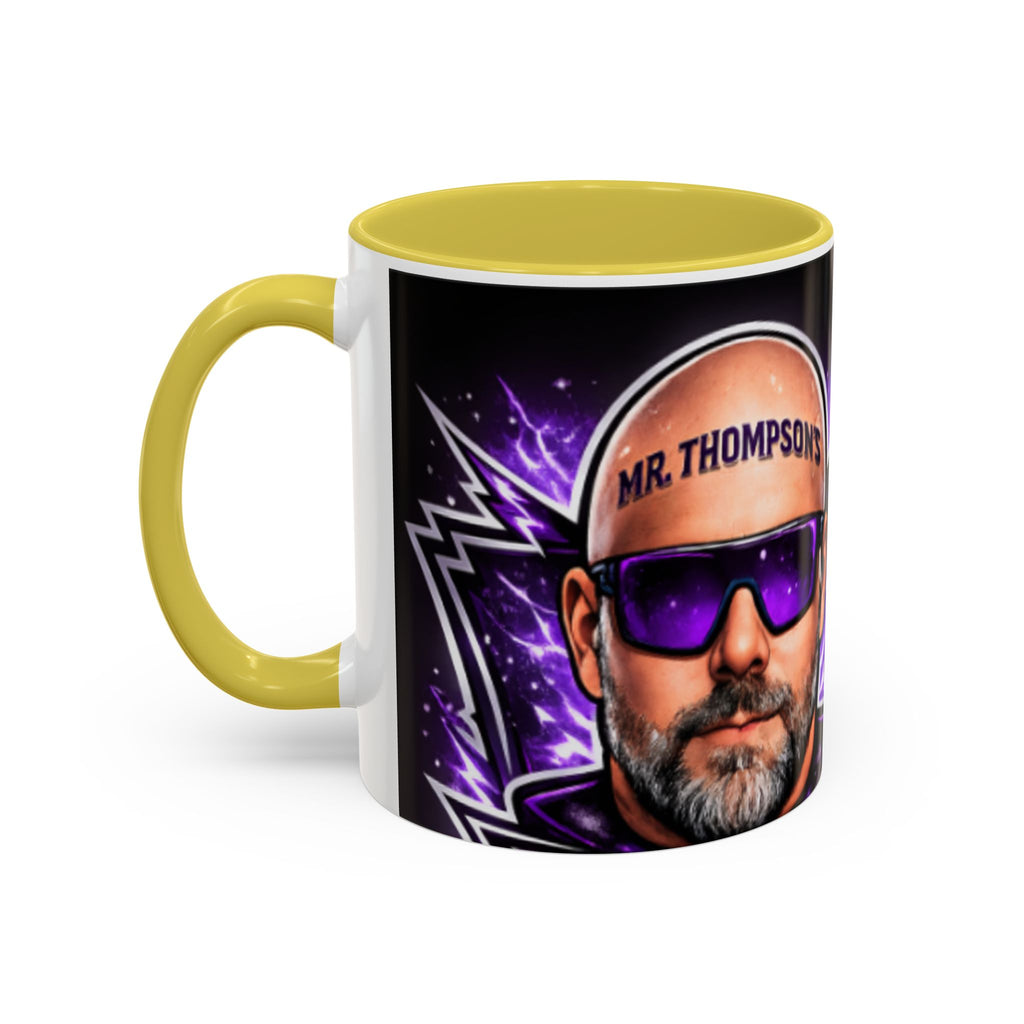 Bald Headed Gamer Purple Lightning Coffee Mug (11oz/15oz)