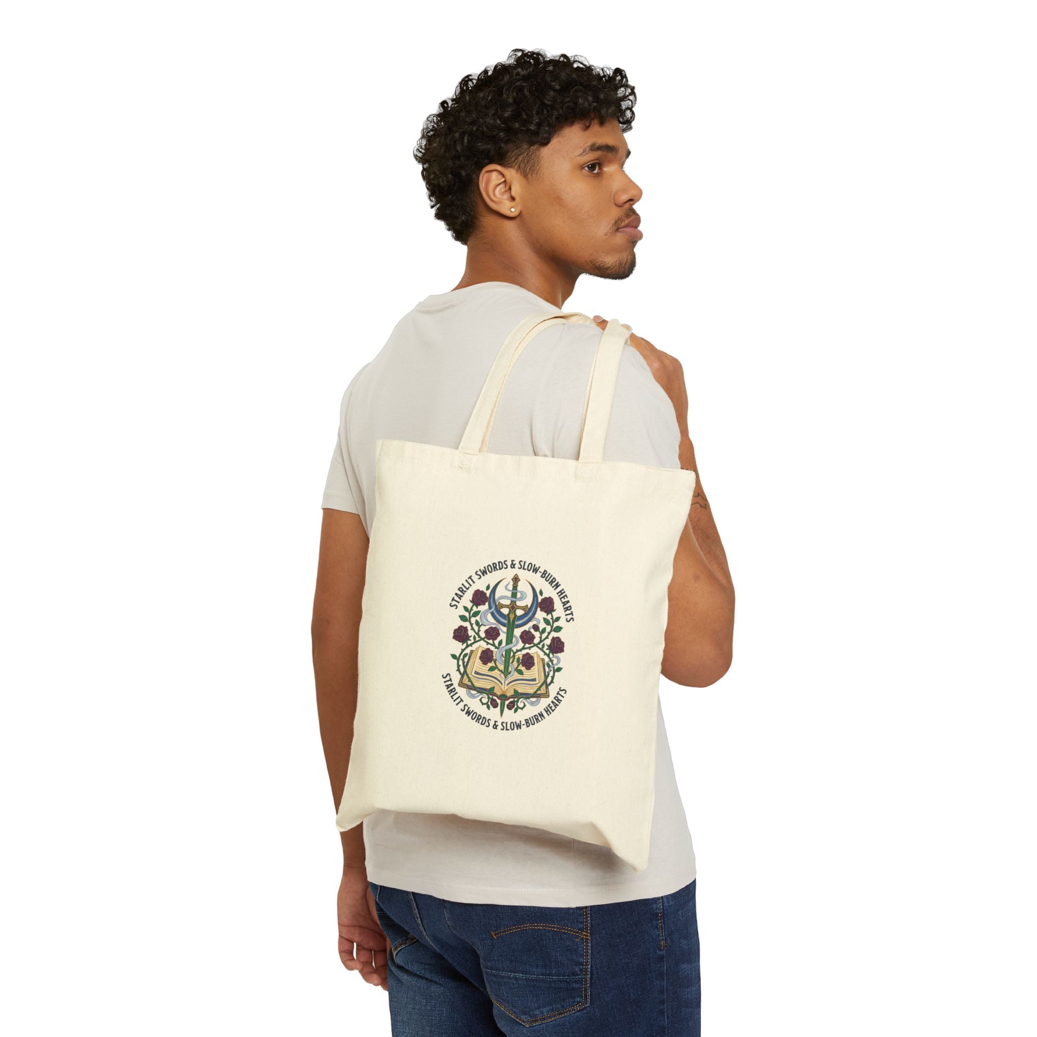 Romantasy Crest Tote | romantasy, book lover cotton canvas tote