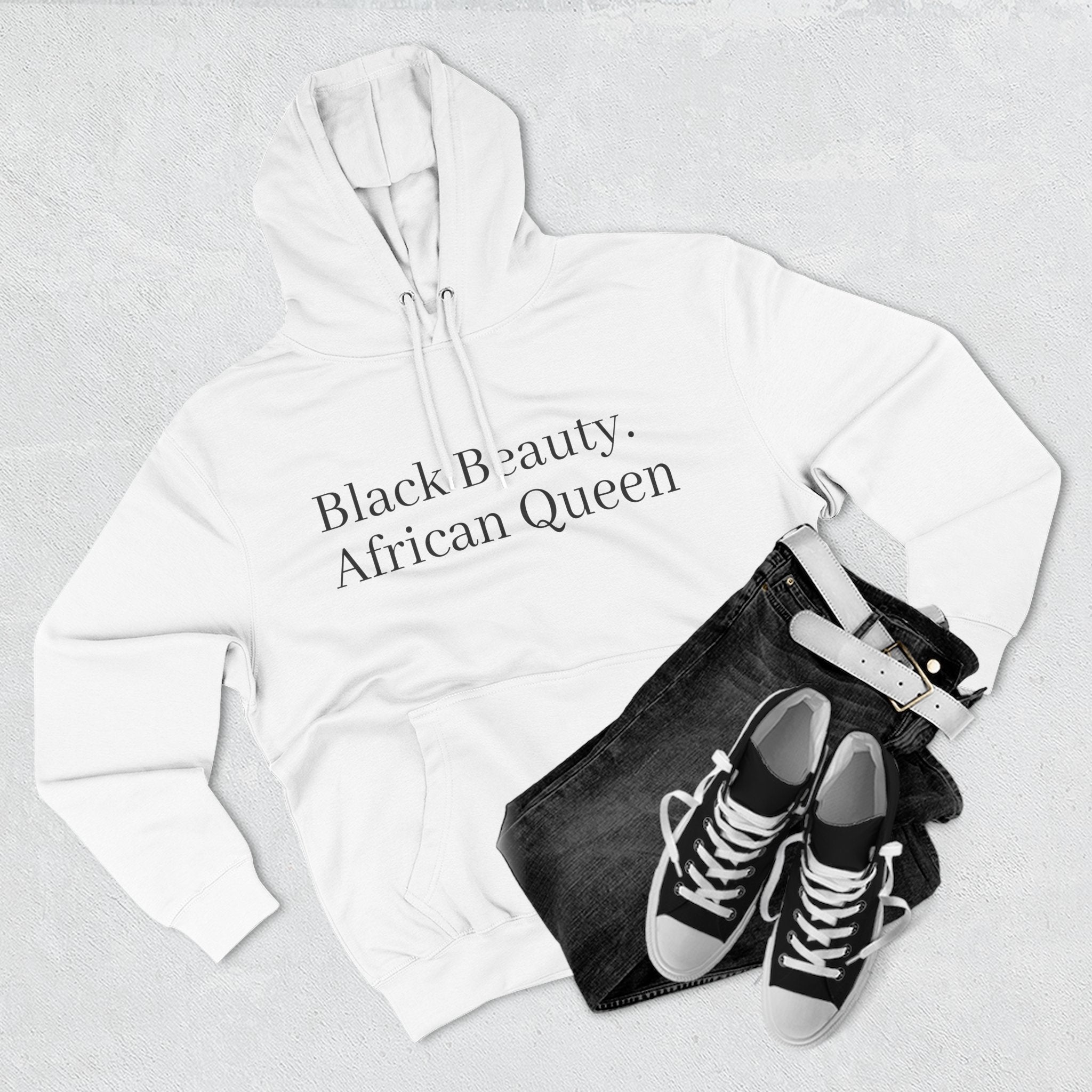 African Queen Hoodie — "Black Beauty, African Queen" Fleece Pullover