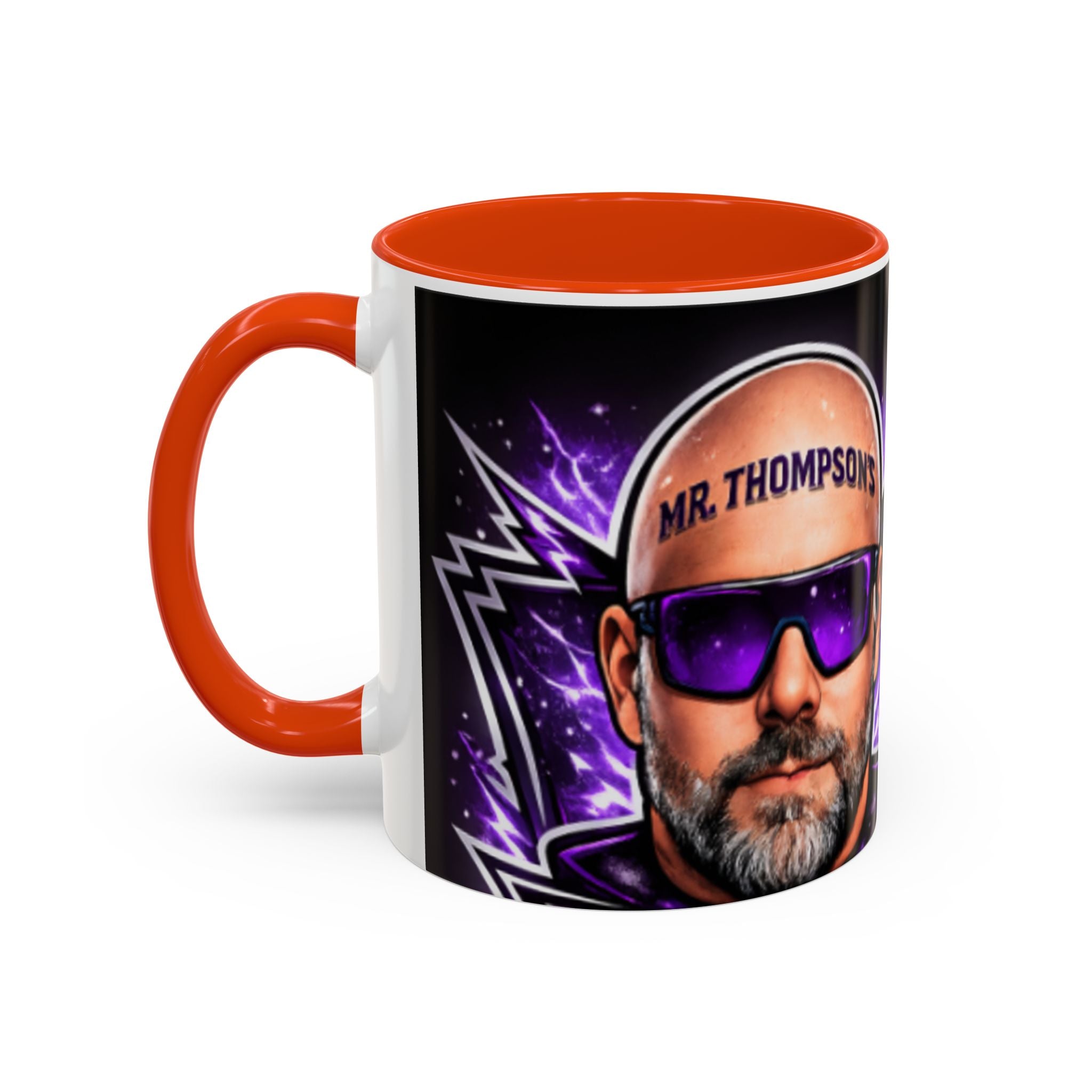Bald Headed Gamer Purple Lightning Coffee Mug (11oz/15oz)