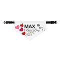 Personalized Pet Bandana Collar — "MAX Best Dog Ever" Heart & Paw Design