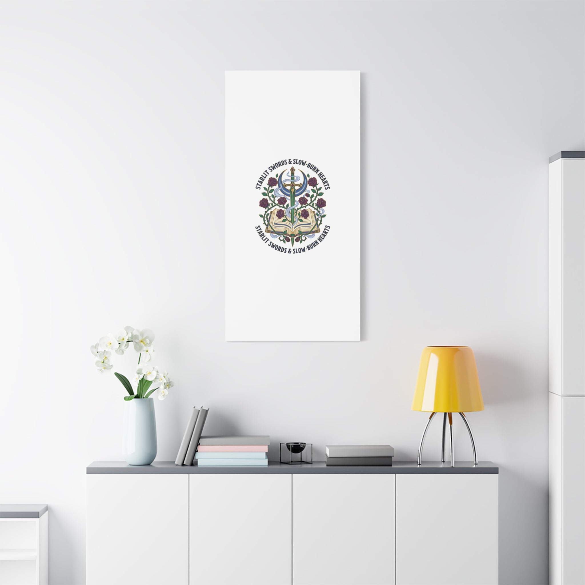 Starlit Swords & Slow‑Burn Hearts Canvas | Romantasy, Book Lover Art