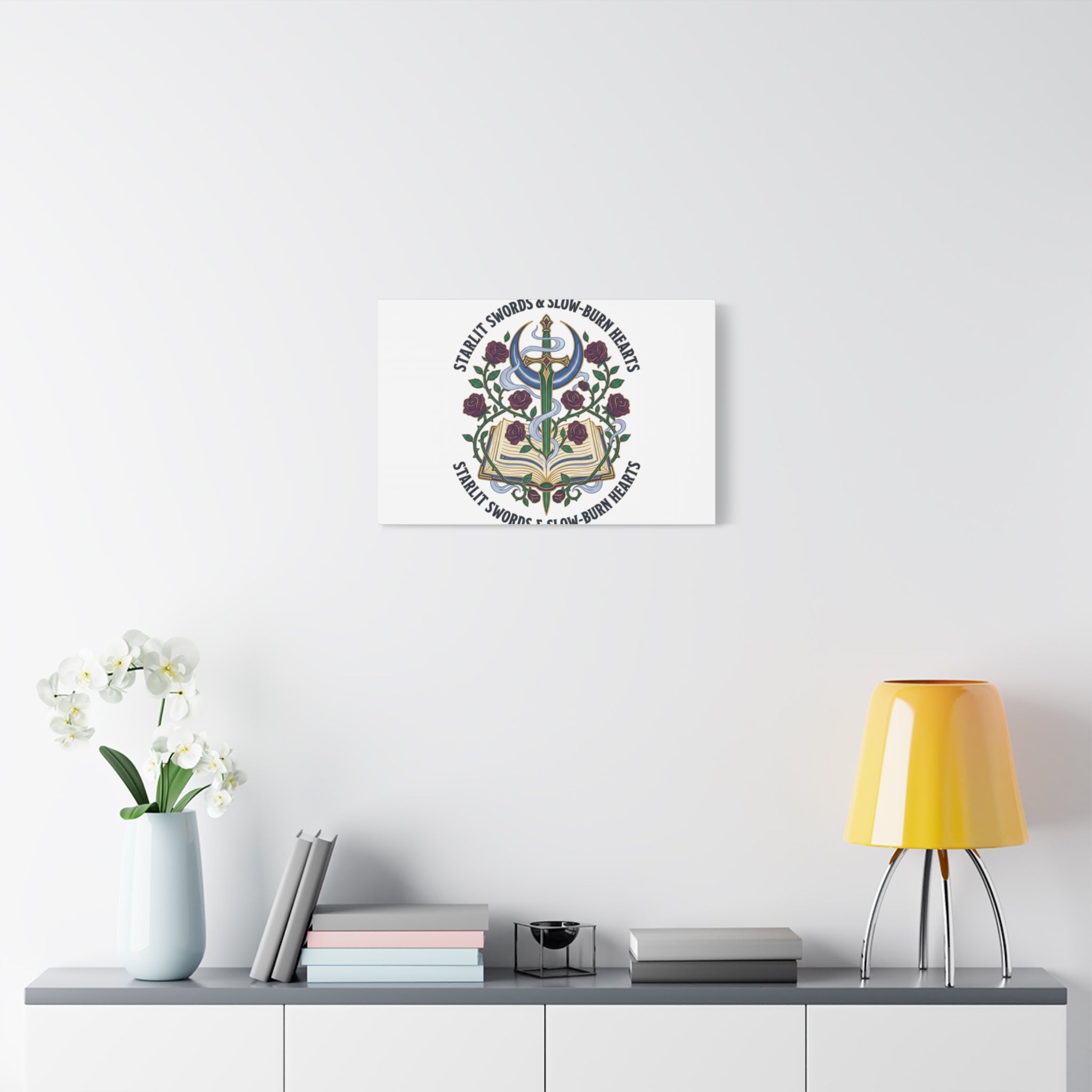 Starlit Swords & Slow‑Burn Hearts Canvas | Romantasy, Book Lover Art