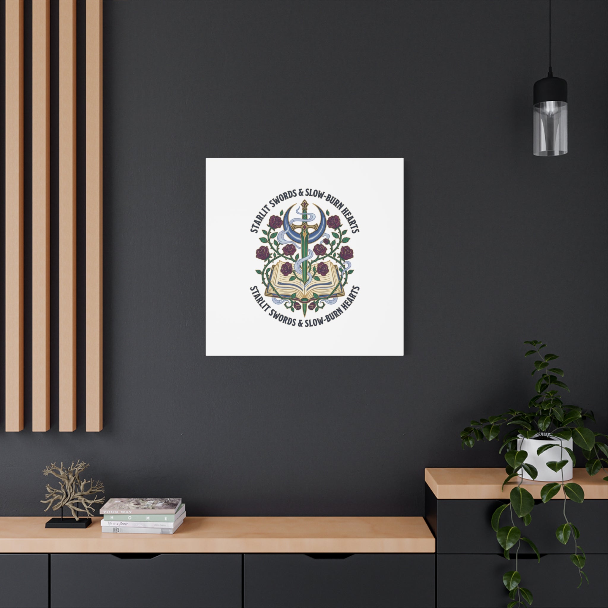 Starlit Swords & Slow‑Burn Hearts Canvas | Romantasy, Book Lover Art