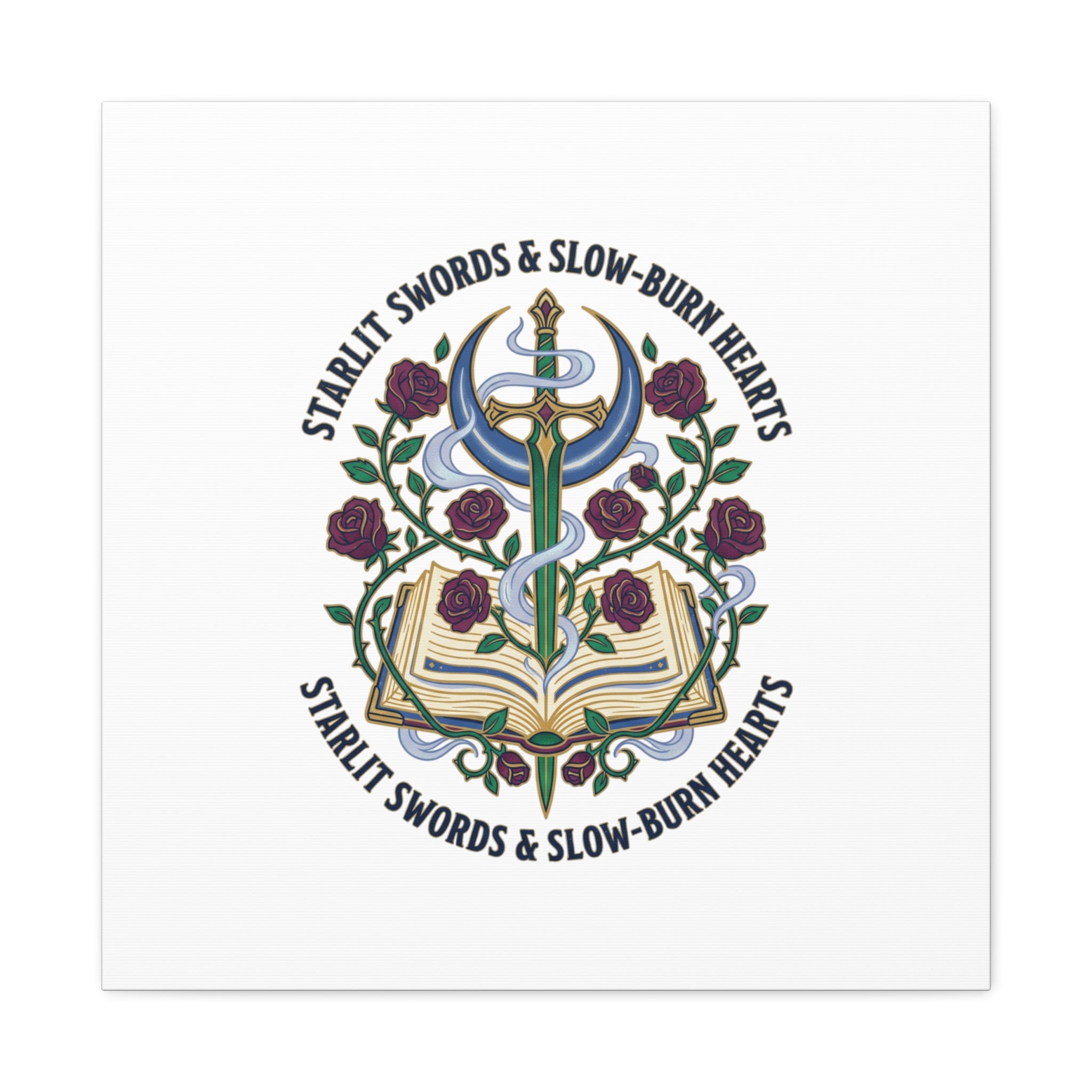 Starlit Swords & Slow‑Burn Hearts Canvas | Romantasy, Book Lover Art