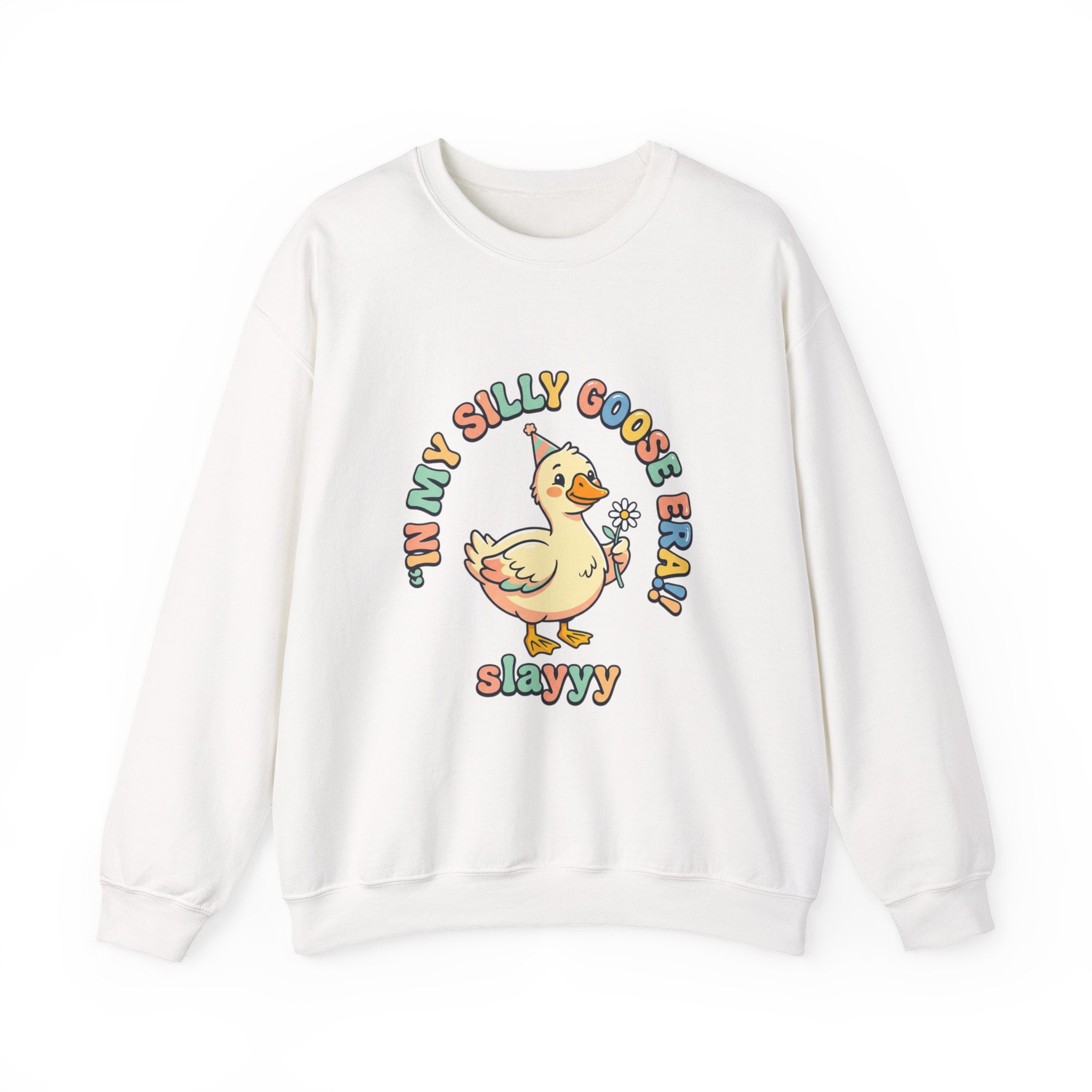 silly goose, vintage duckling crewneck Sweatshirt | wholesome meme, cute animal pun
