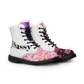 Fur-Lined Leather Boots — Sassy & Sweet Heart Print Women's Winter Boots