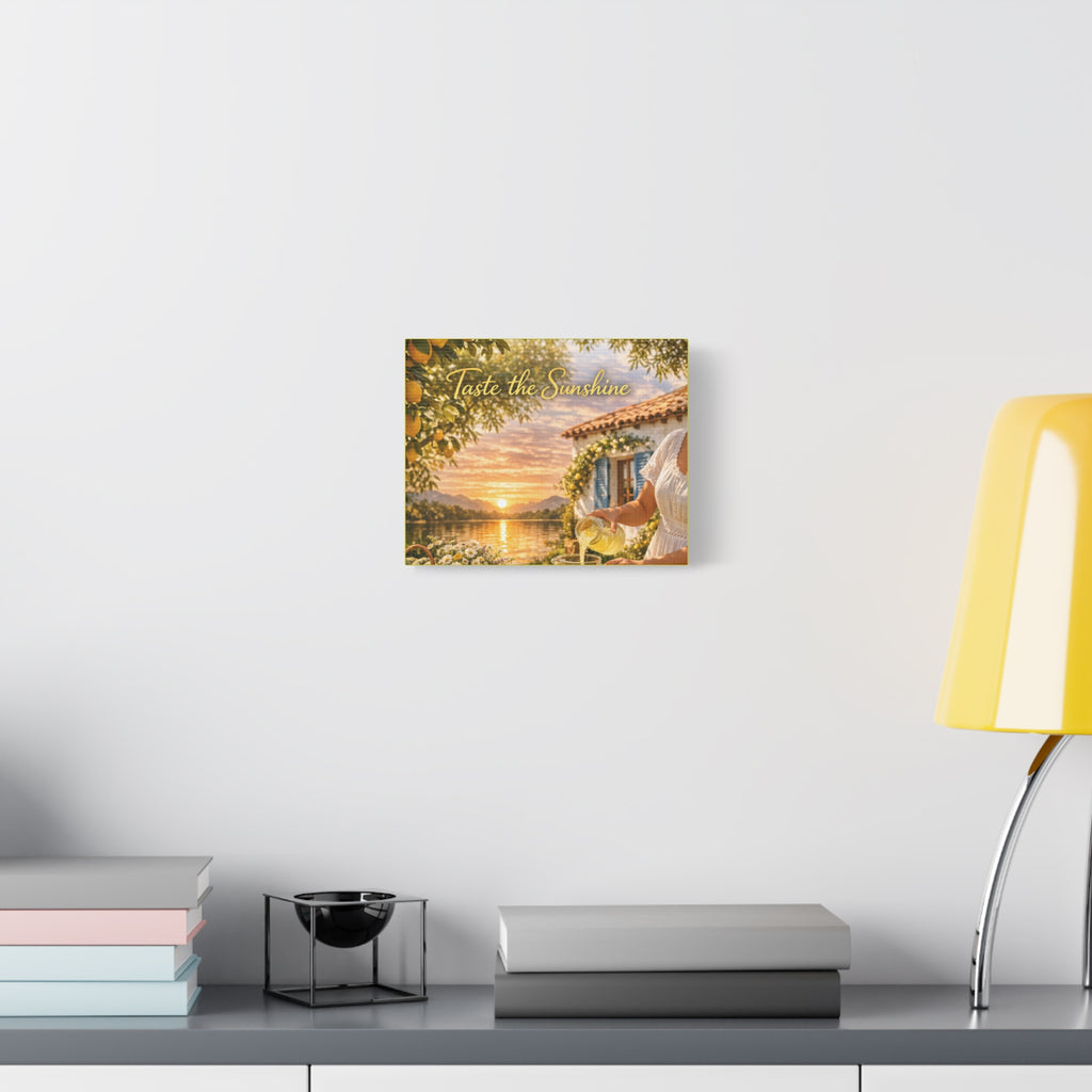 Taste the Sunshine Canvas Wall Art — Rustic Lemonade Lakeside Scene