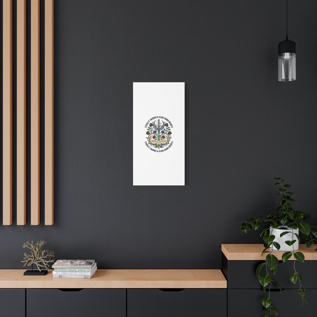 Starlit Swords & Slow‑Burn Hearts Canvas | Romantasy, Book Lover Art