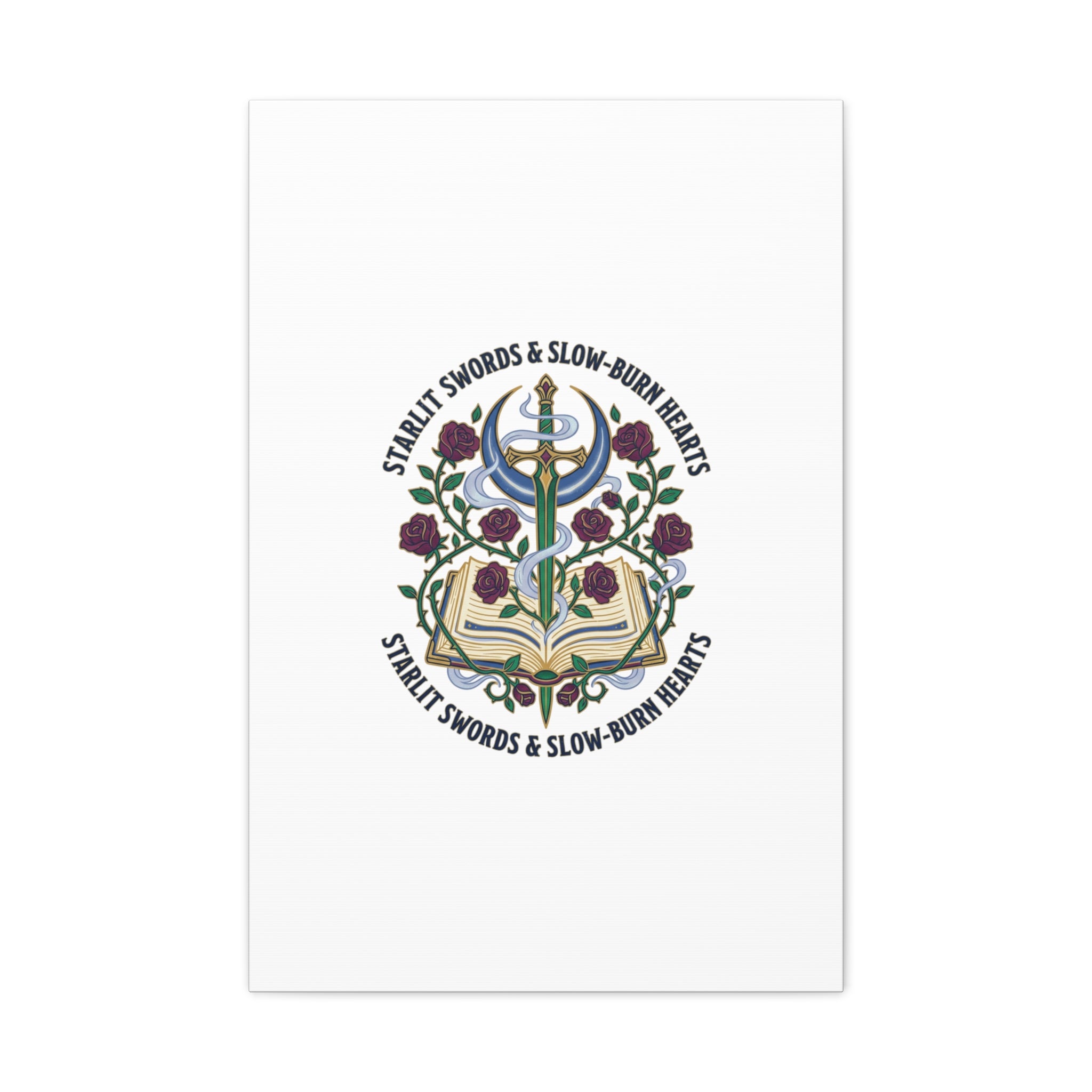 Starlit Swords & Slow‑Burn Hearts Canvas | Romantasy, Book Lover Art