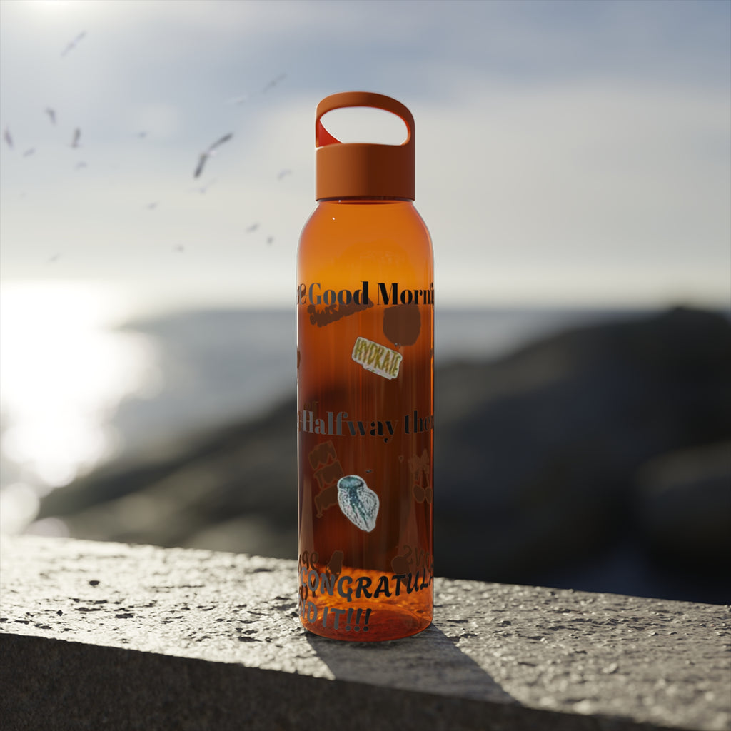 Motivational Sky Water Bottle — 'You Can Do This' Progress Time-Marker Bottle 21.9 oz