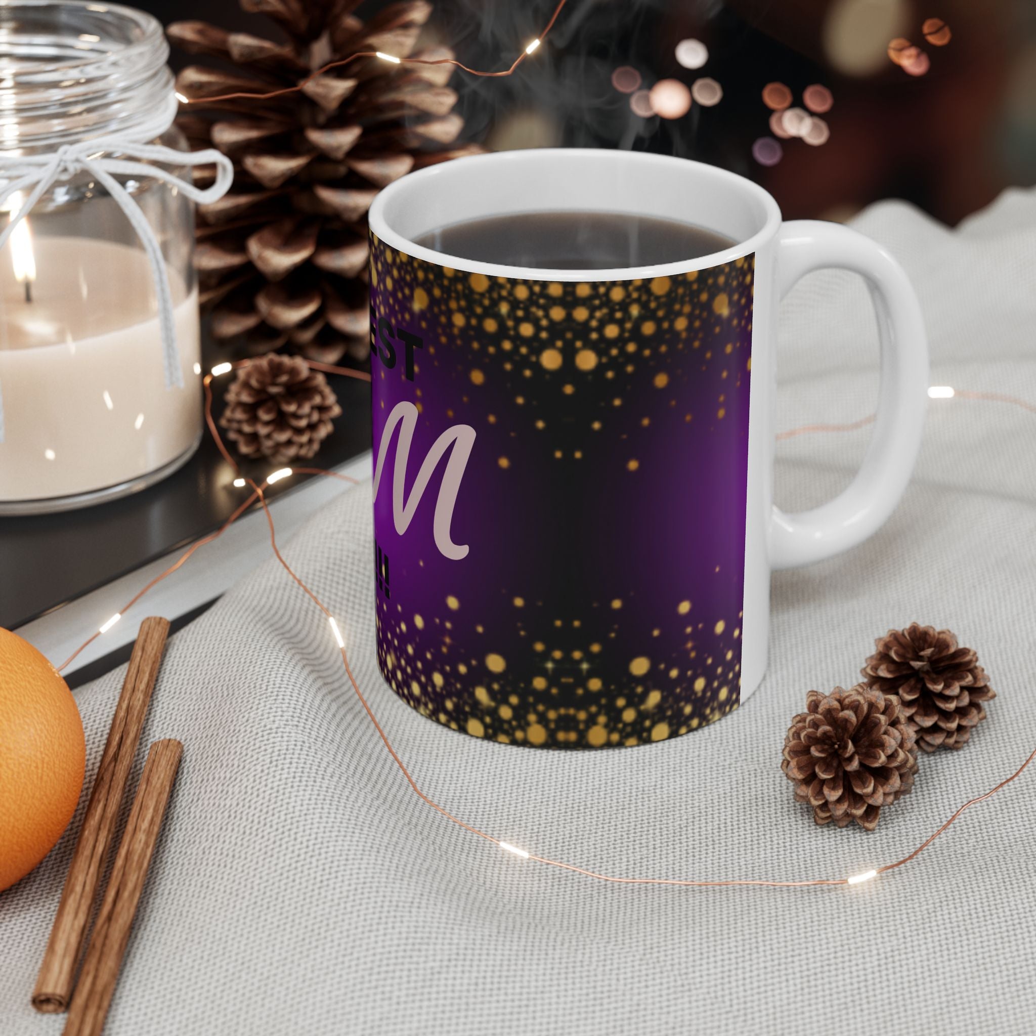The Best Mom Ever Ceramic Mug – Purple & Gold Celebration Gift (11oz/15oz)