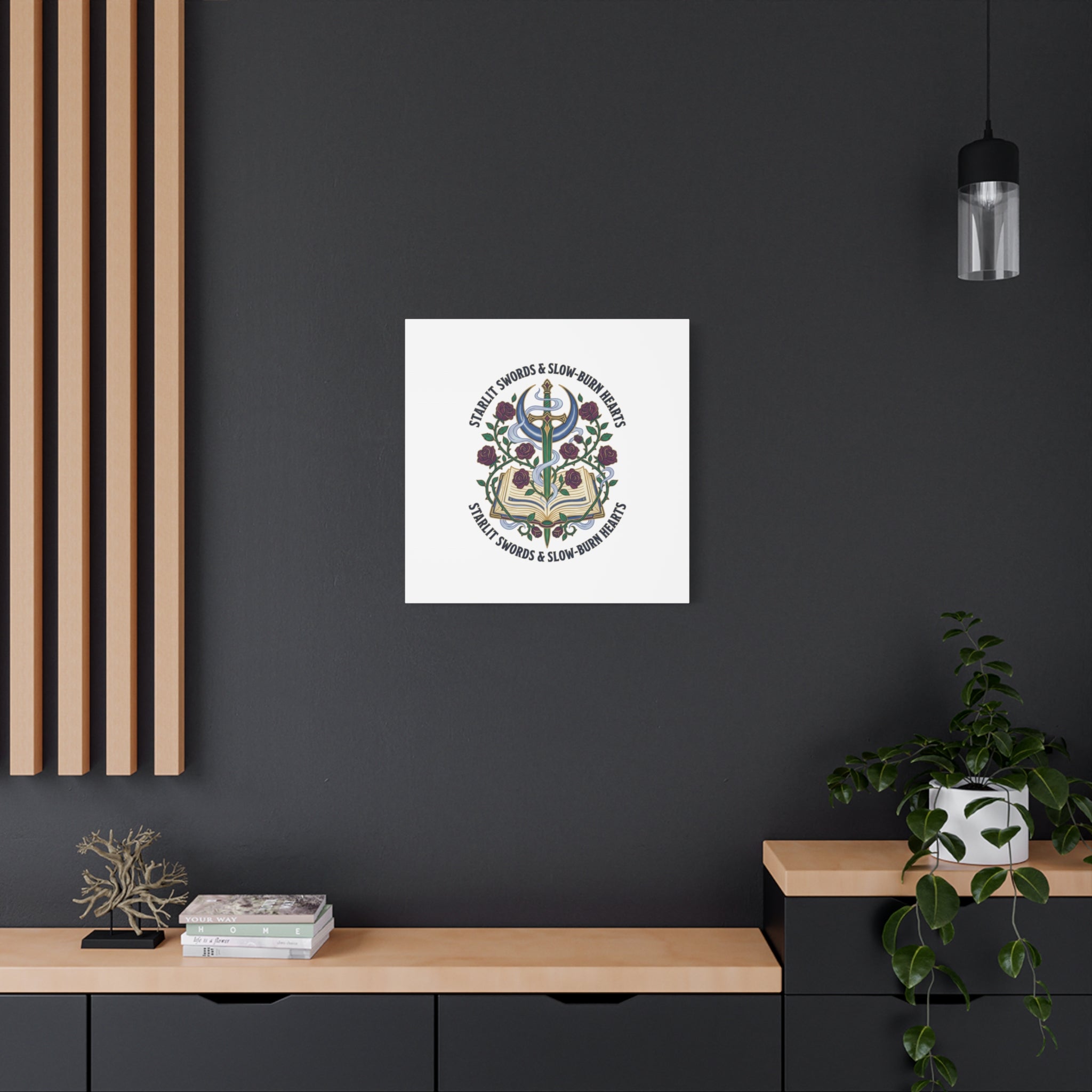 Starlit Swords & Slow‑Burn Hearts Canvas | Romantasy, Book Lover Art