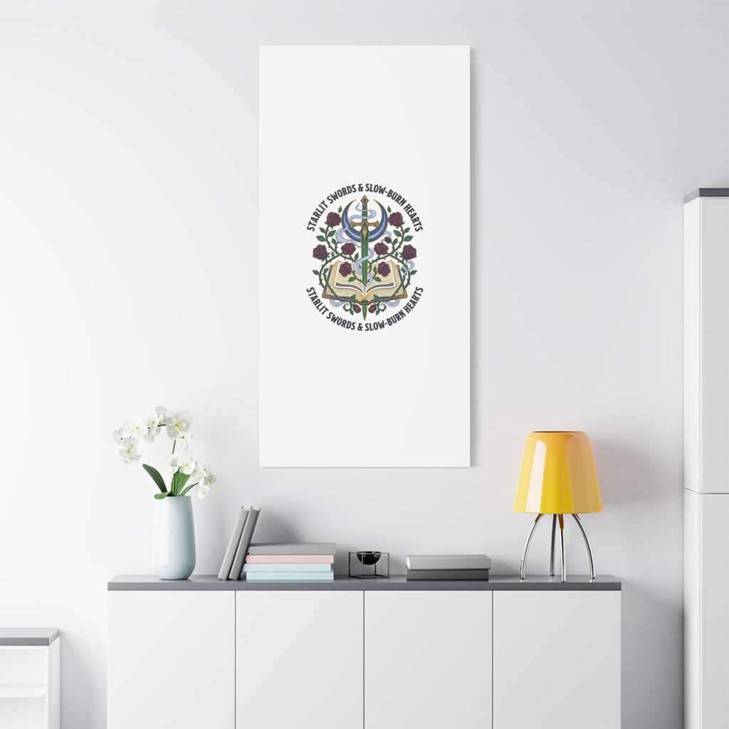 Starlit Swords & Slow‑Burn Hearts Canvas | Romantasy, Book Lover Art