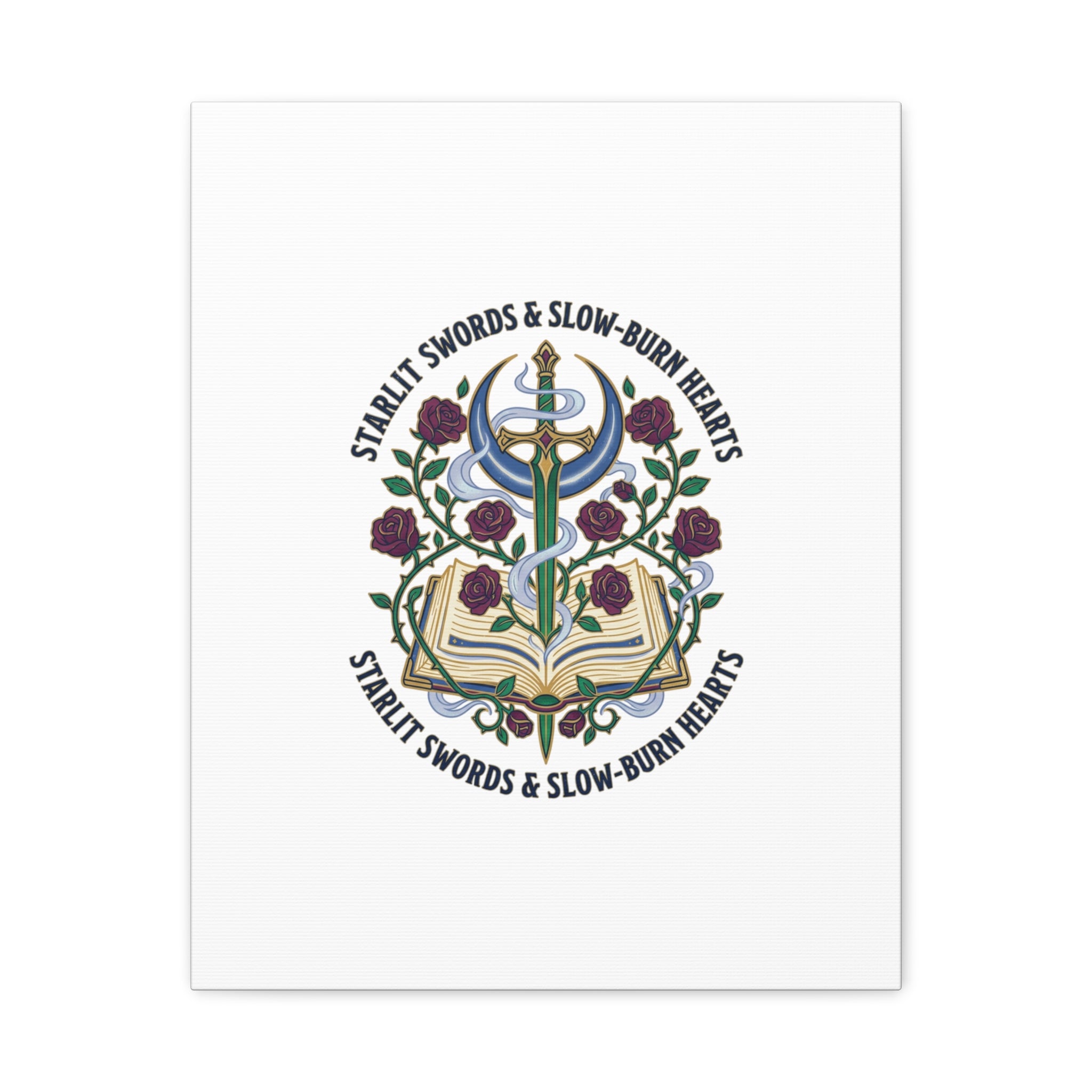 Starlit Swords & Slow‑Burn Hearts Canvas | Romantasy, Book Lover Art