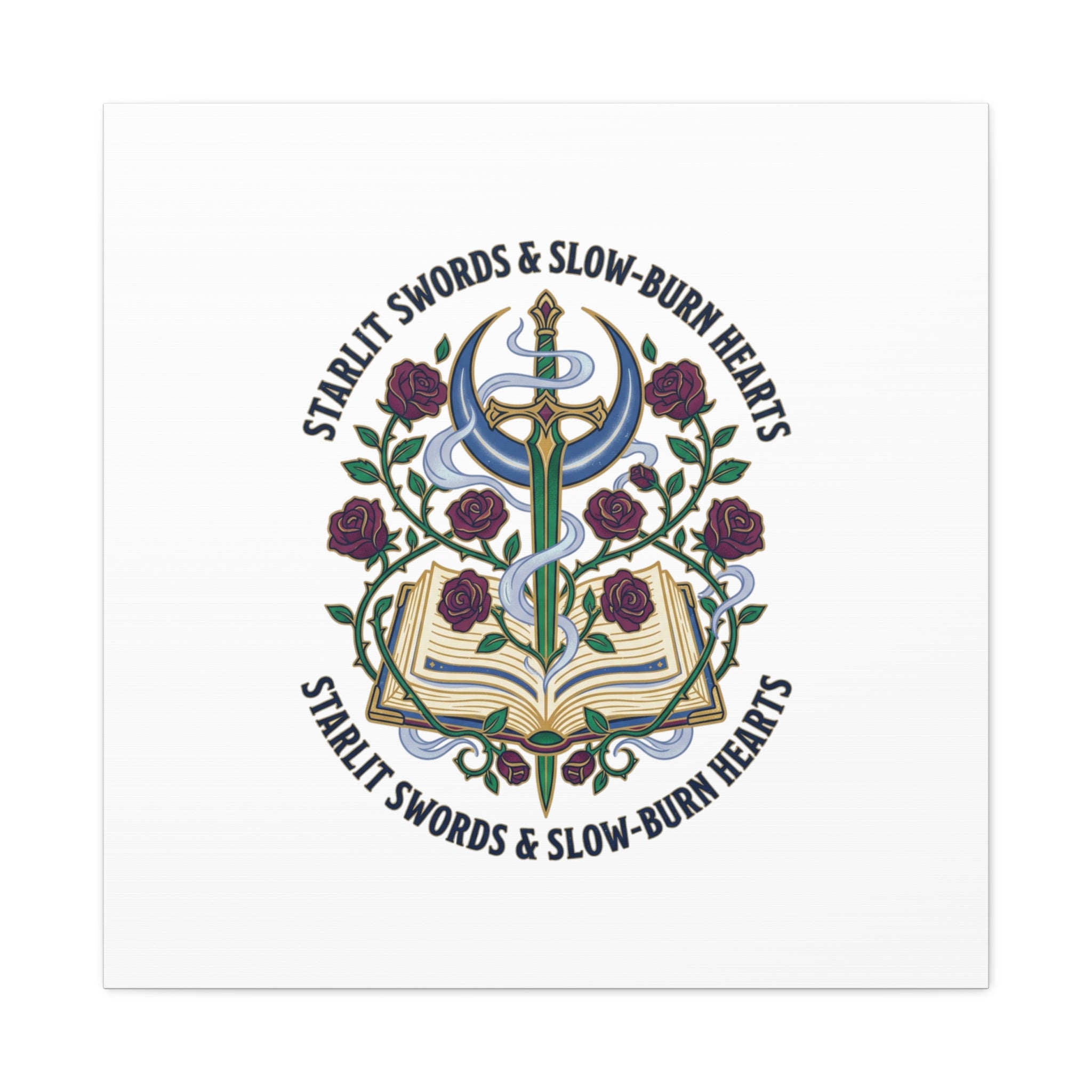 Starlit Swords & Slow‑Burn Hearts Canvas | Romantasy, Book Lover Art