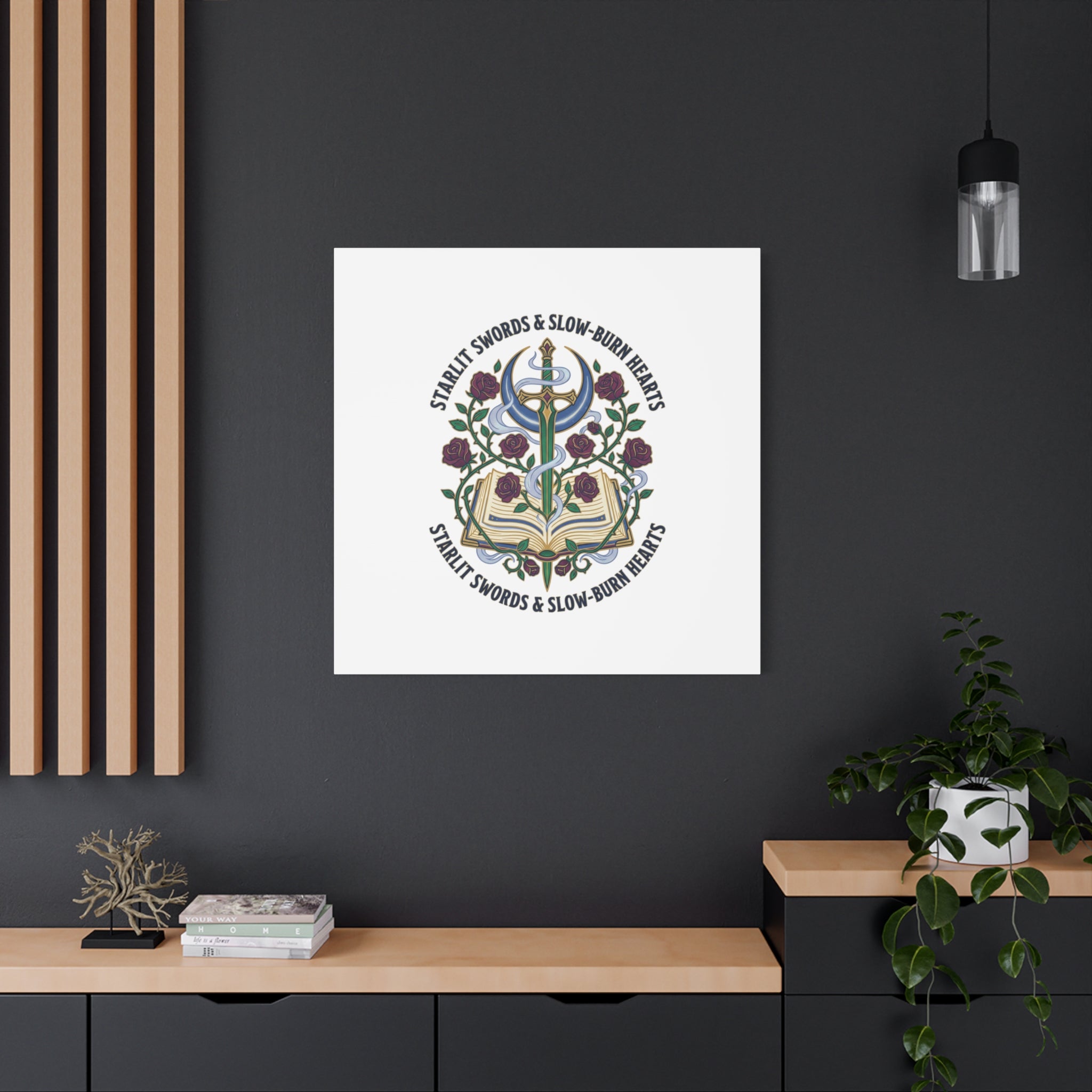 Starlit Swords & Slow‑Burn Hearts Canvas | Romantasy, Book Lover Art