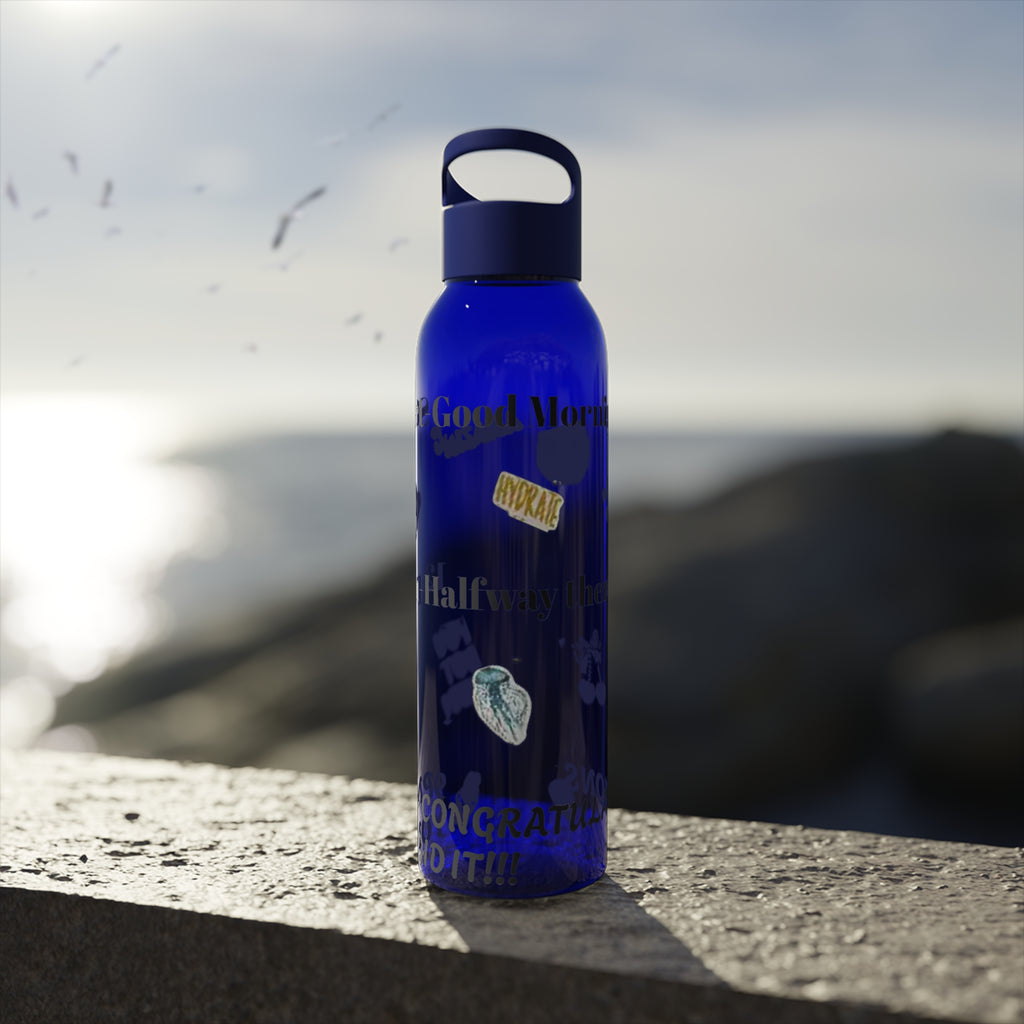 Motivational Sky Water Bottle — 'You Can Do This' Progress Time-Marker Bottle 21.9 oz